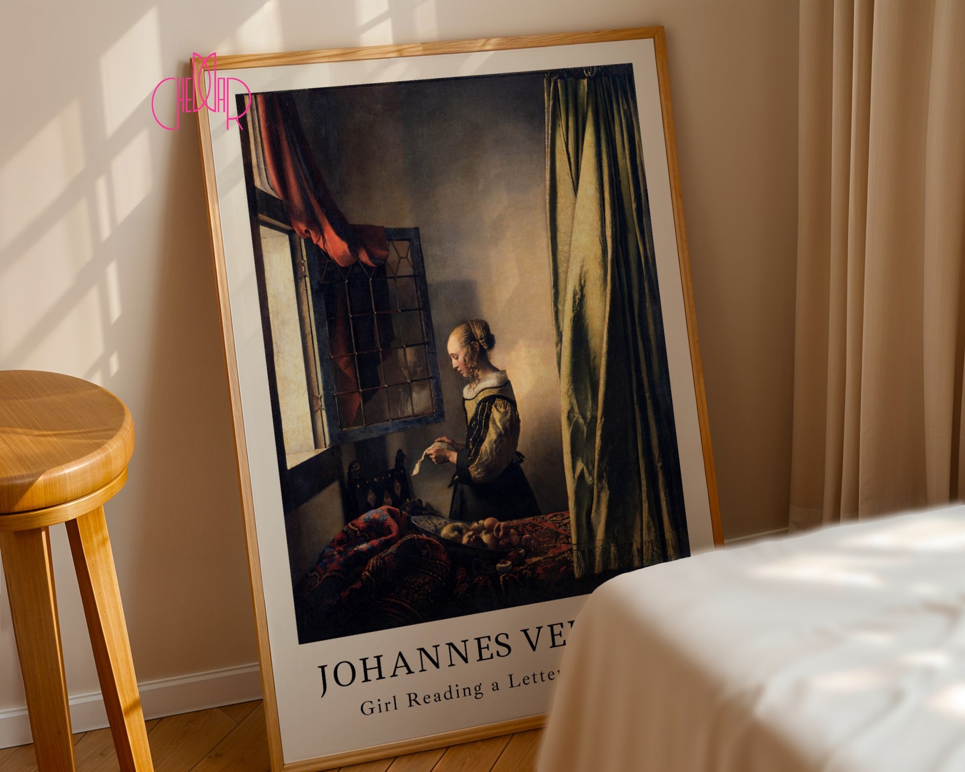 Johannes Vermeer Girl Reading a Letter Poster, Vintage