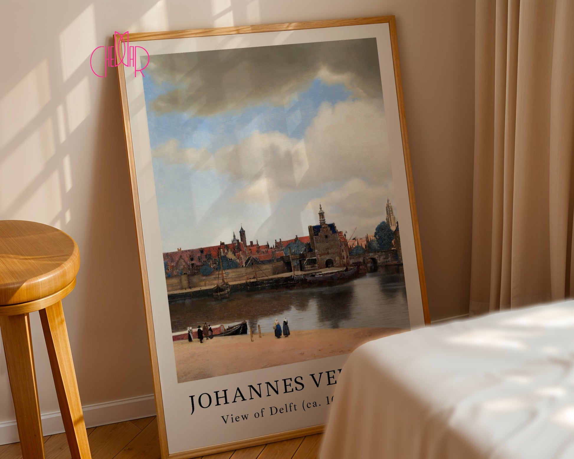 Poster Johannes Vermeer View of Delft, City, Bay, Vintage