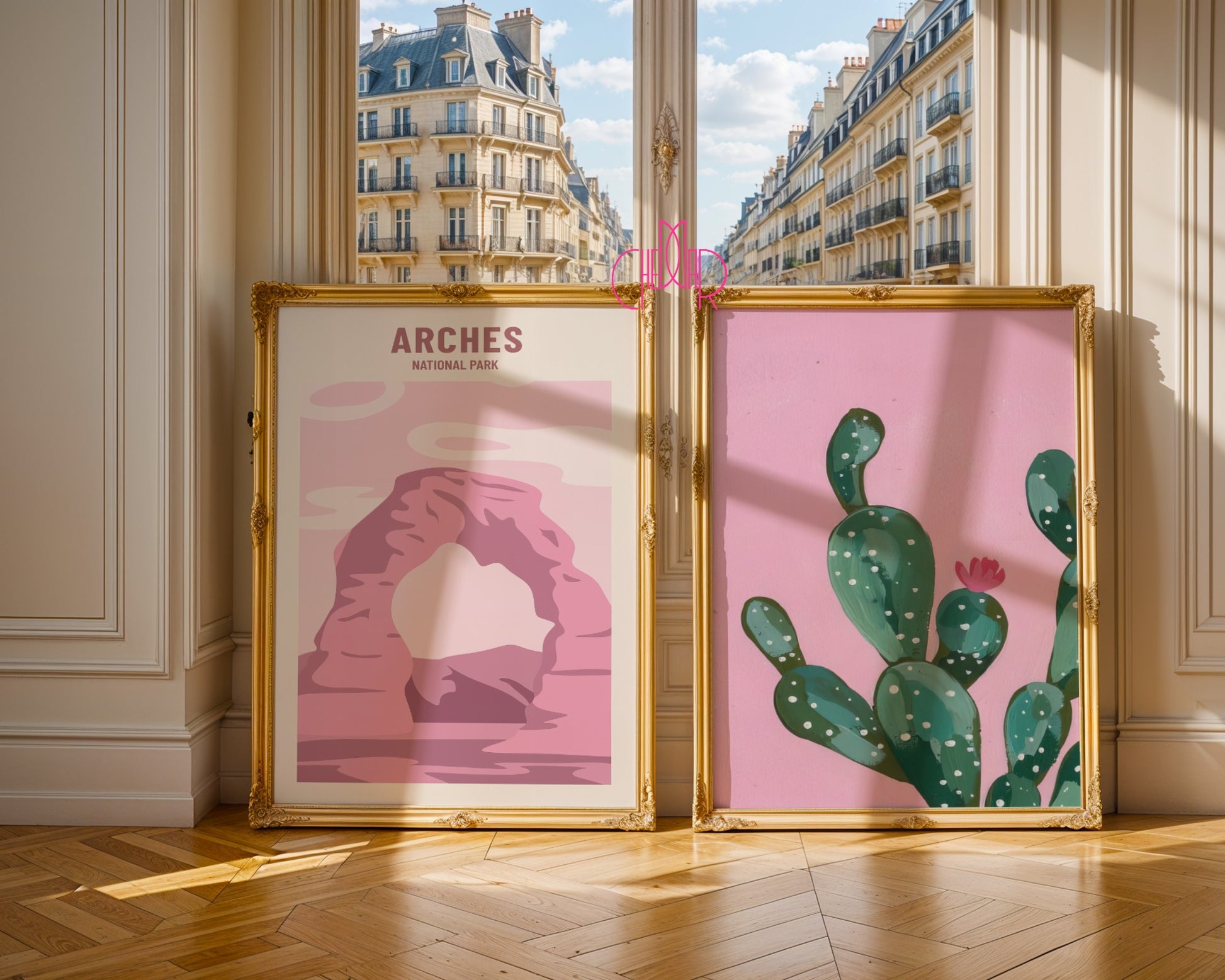 National Park and Cactus Poster, Desert and Nature, Contemporary Art