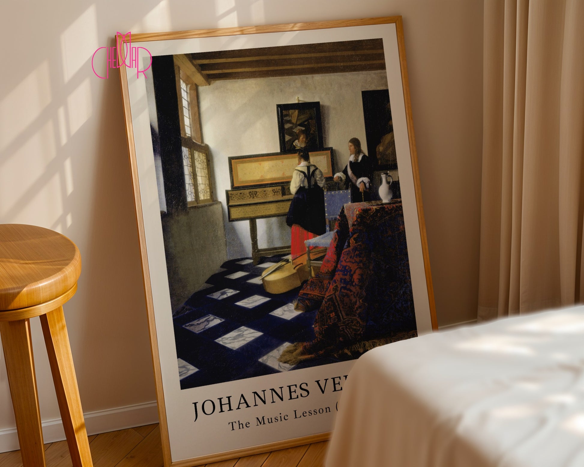 Johannes Vermeer The Music Lesson poster, piano, art, vintage