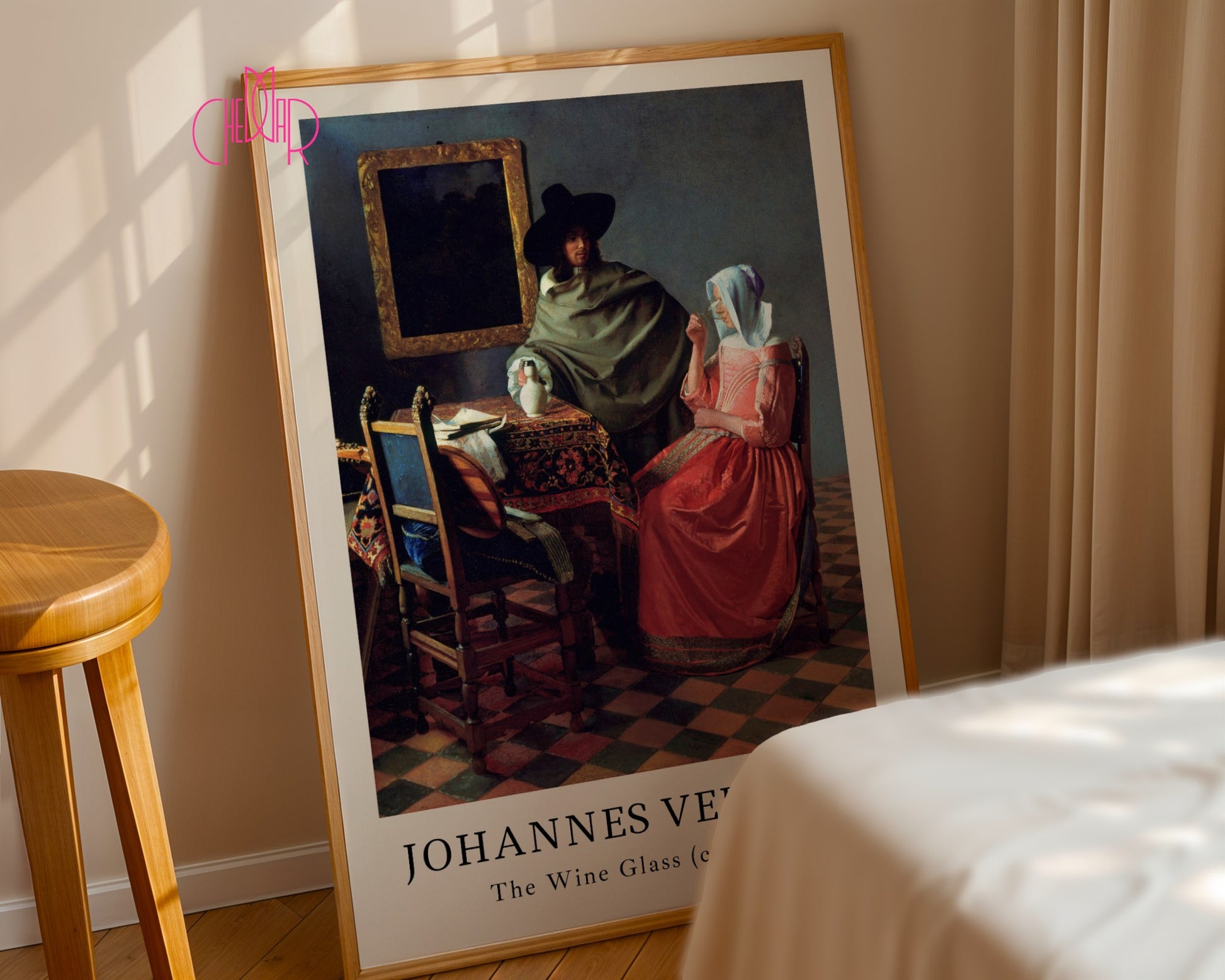 Johannes Vermeer Glass of Wine Poster, Classic Art, Vintage