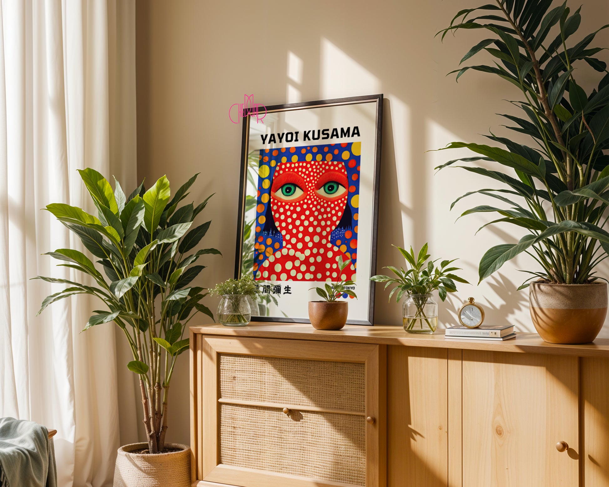 Yayoi Kusama's Faces on a Green Background poster, Japan, Tokyo, 1993