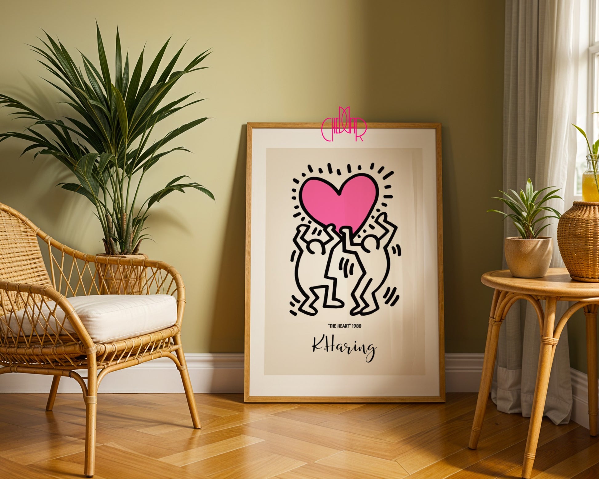 Keith Haring The Heart poster, heart 1988, street art, pop art 