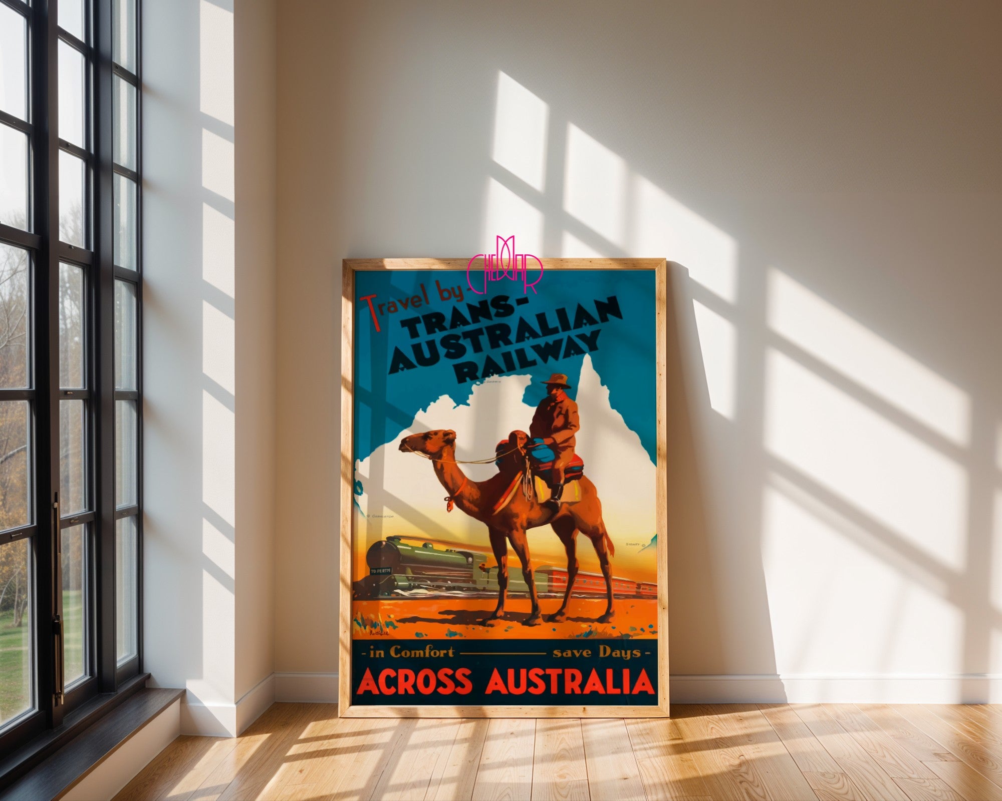 Trans Australian Railway Poster - A Journey Through Australia, Vintage/Retro