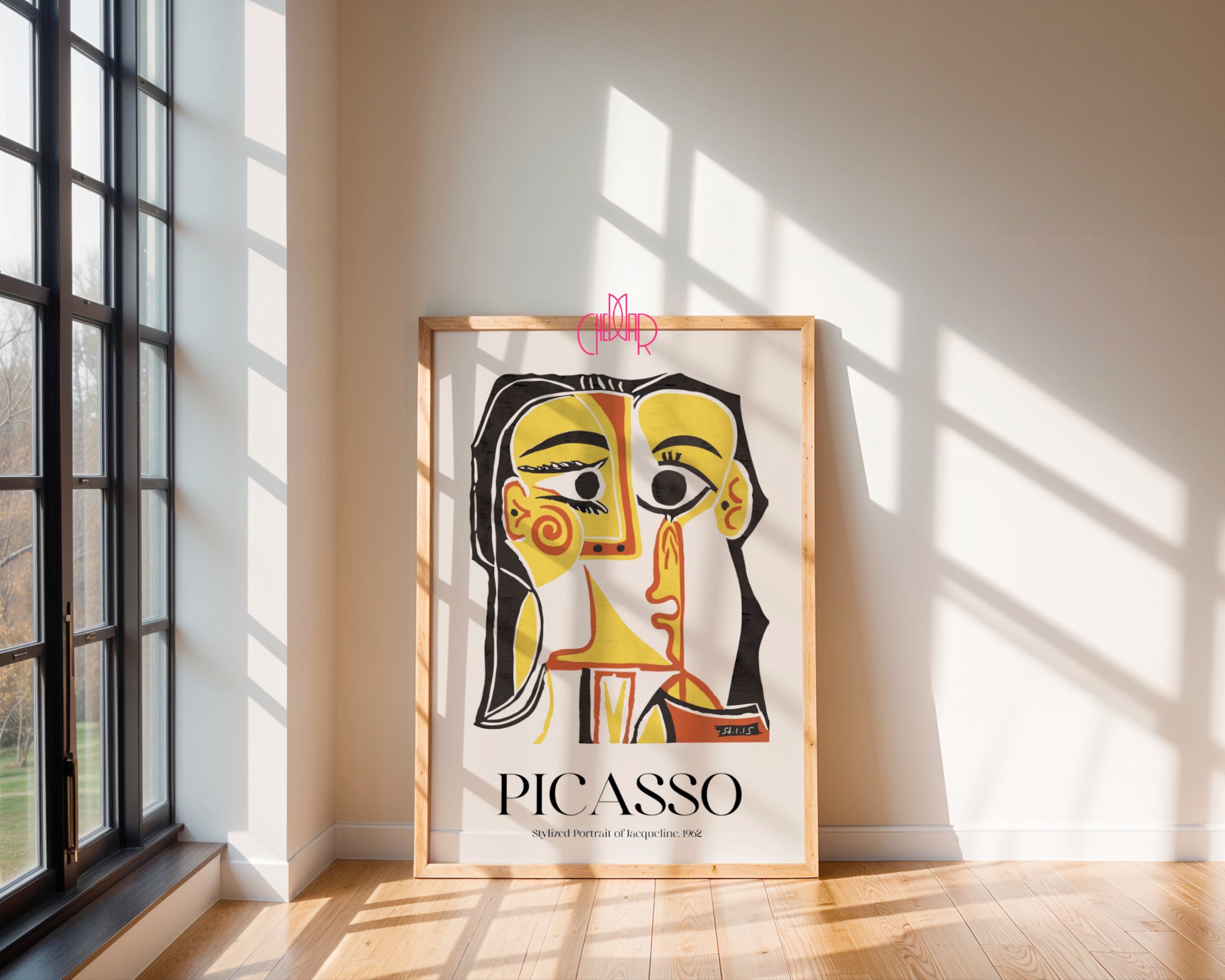 Picasso – Stylized Portrait of Jacqueline 1962 | Cubist Gallery Poster