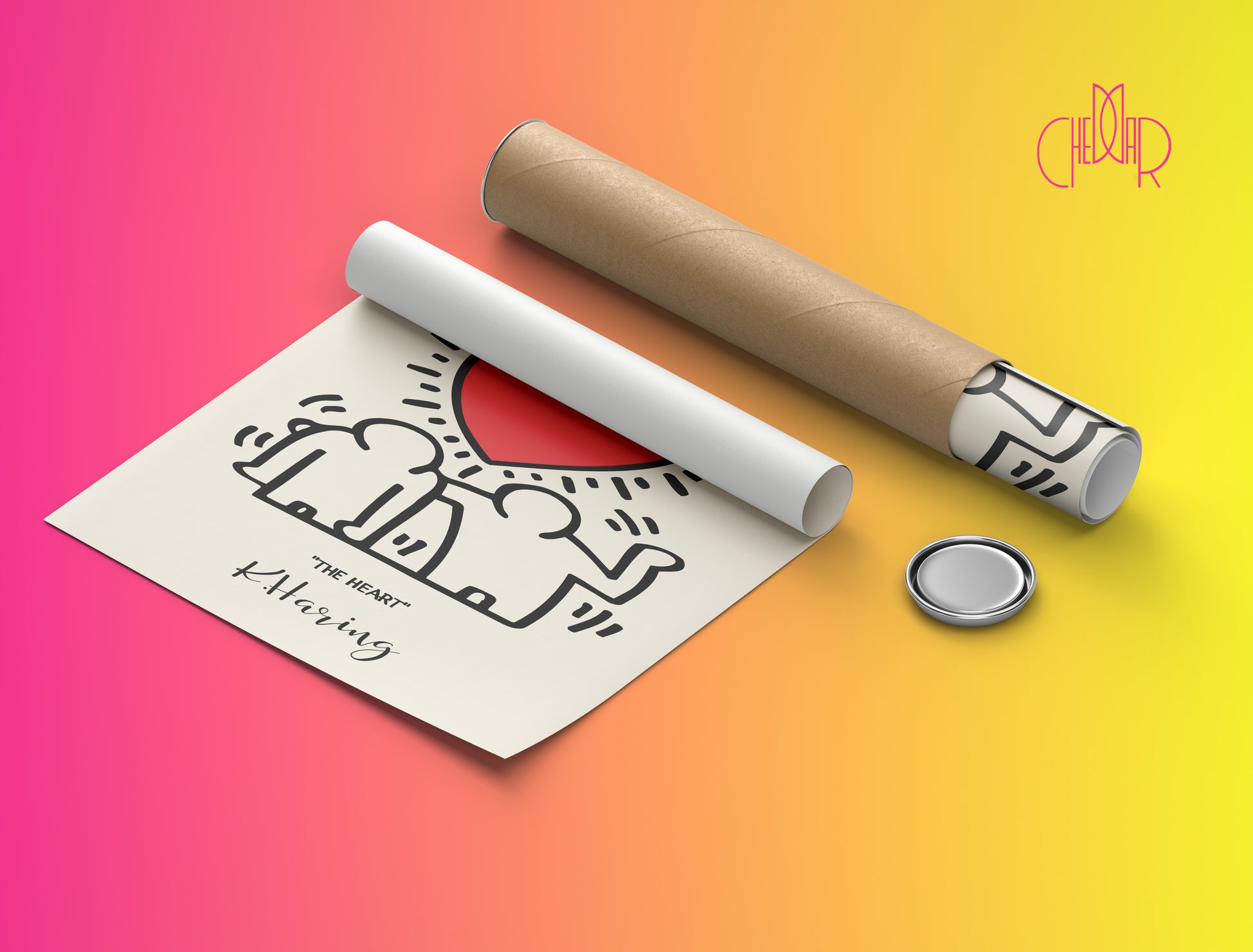 Keith Haring The Heart poster, heart, street art, pop art, modernism