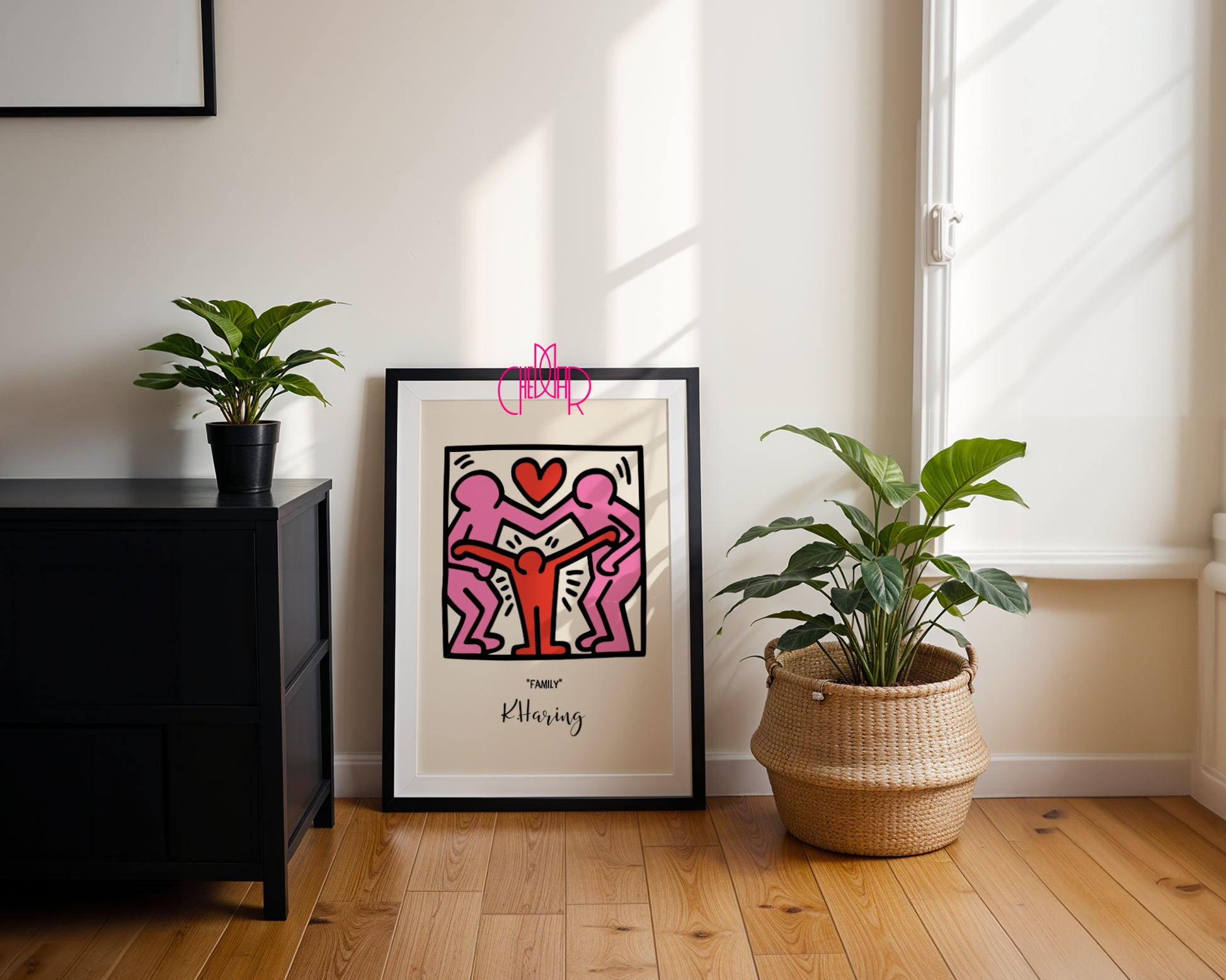 Keith Haring Family poster, family, street art, pop art