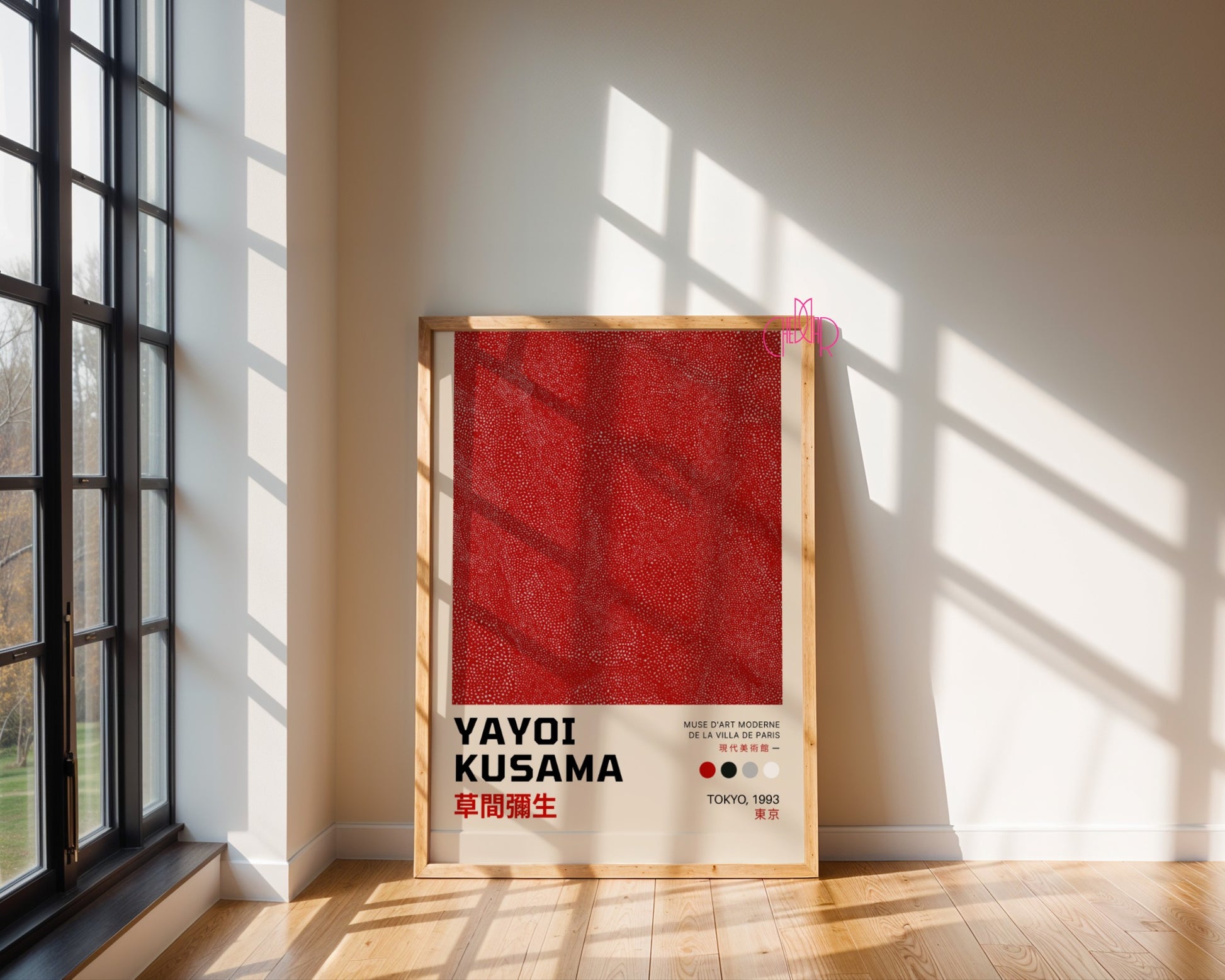 Yayoi Kusama Red Polka Dots poster, Tokyo, Japan, Museum in Paris 