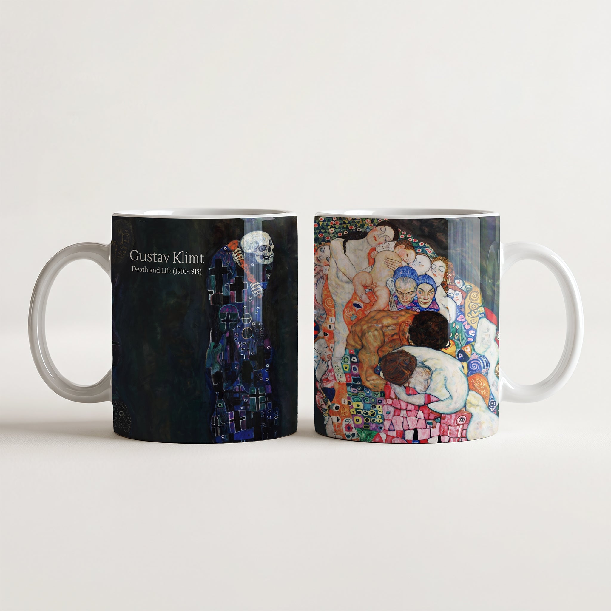 Gustav Klimt Death and Life - Ceramic Art Coffee Mug | CheddarArt