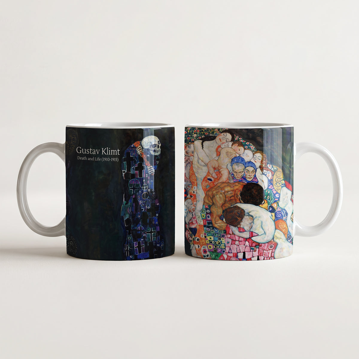 Gustav Klimt Death and Life - Ceramic Art Coffee Mug | CheddarArt