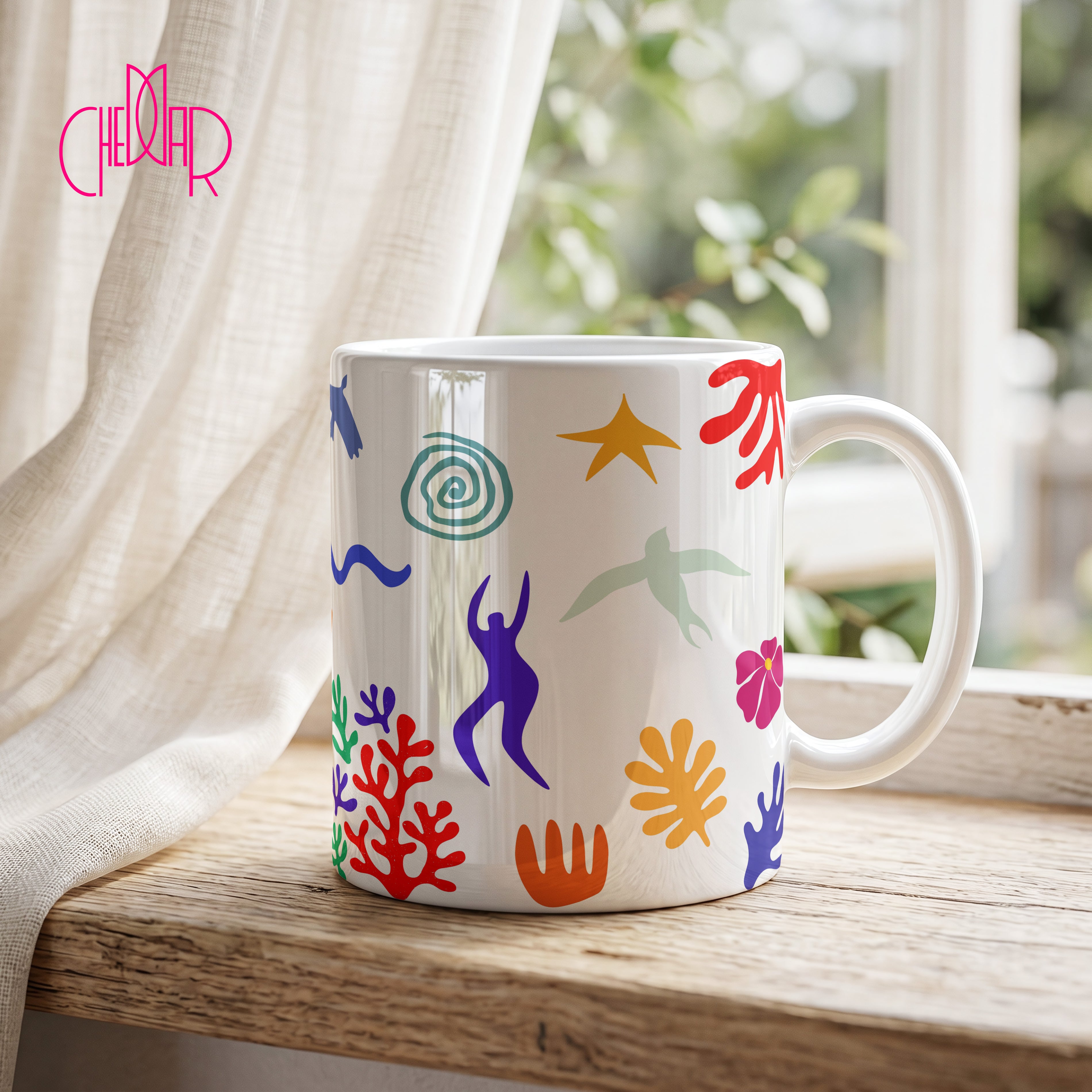 Henri Matisse Organic Cut-Outs Pattern - Ceramic Art Mug | CheddarArt