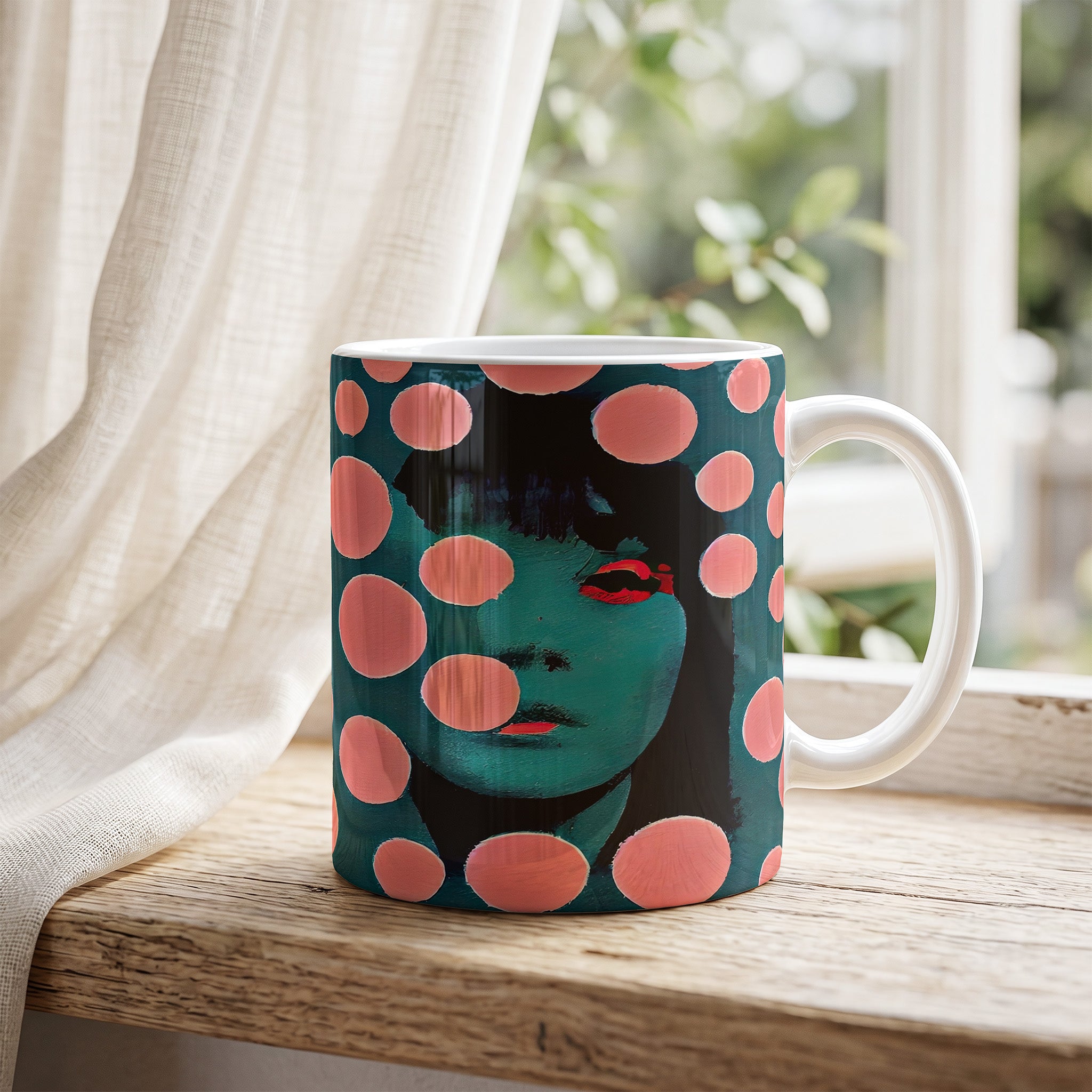Yayoi Kusama Tokyo 1998 Portrait - Ceramic Mug | CheddarArt
