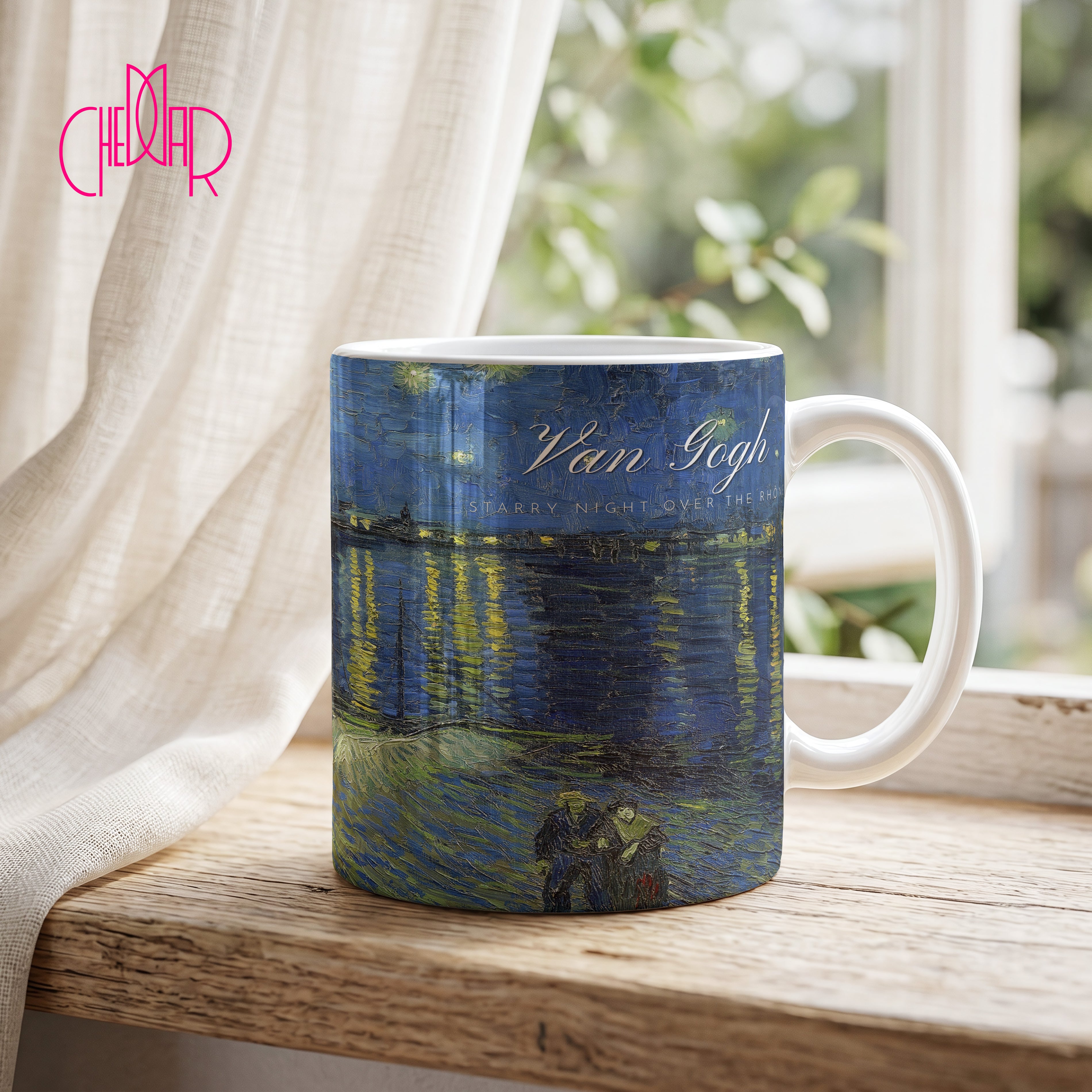 Van Gogh Starry Night Over the Rhône - Ceramic Art Mug | CheddarArt