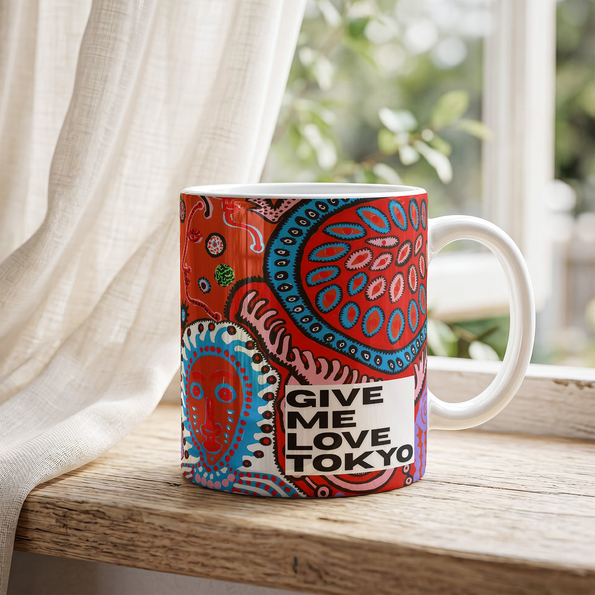 Yayoi Kusama Give Me Love Tokyo - Ceramic Mug | CheddarArt