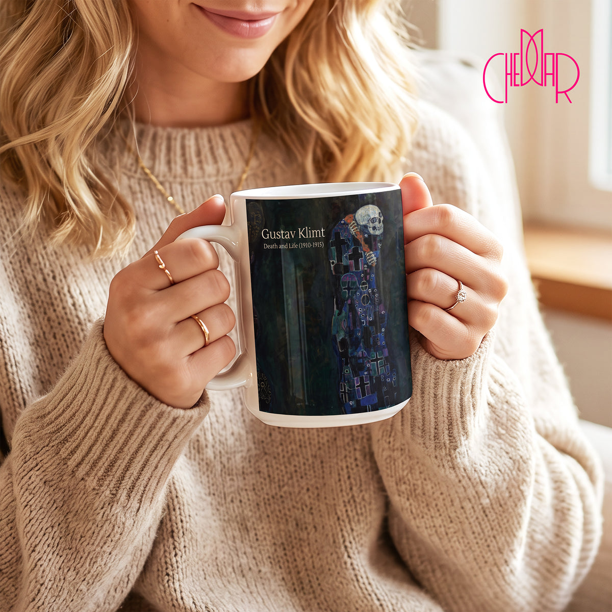 Gustav Klimt Death and Life - Ceramic Art Coffee Mug | CheddarArt