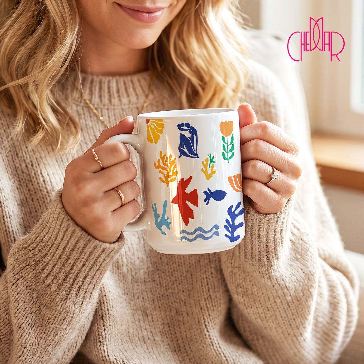 Henri Matisse Organic Cut-Outs Pattern - Ceramic Art Mug | CheddarArt