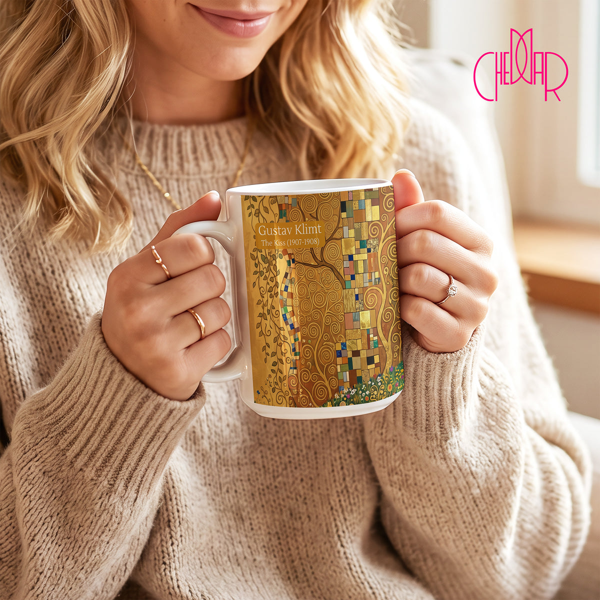 Gustav Klimt The Kiss (1907-1908) - Ceramic Art Coffee Mug | CheddarArt