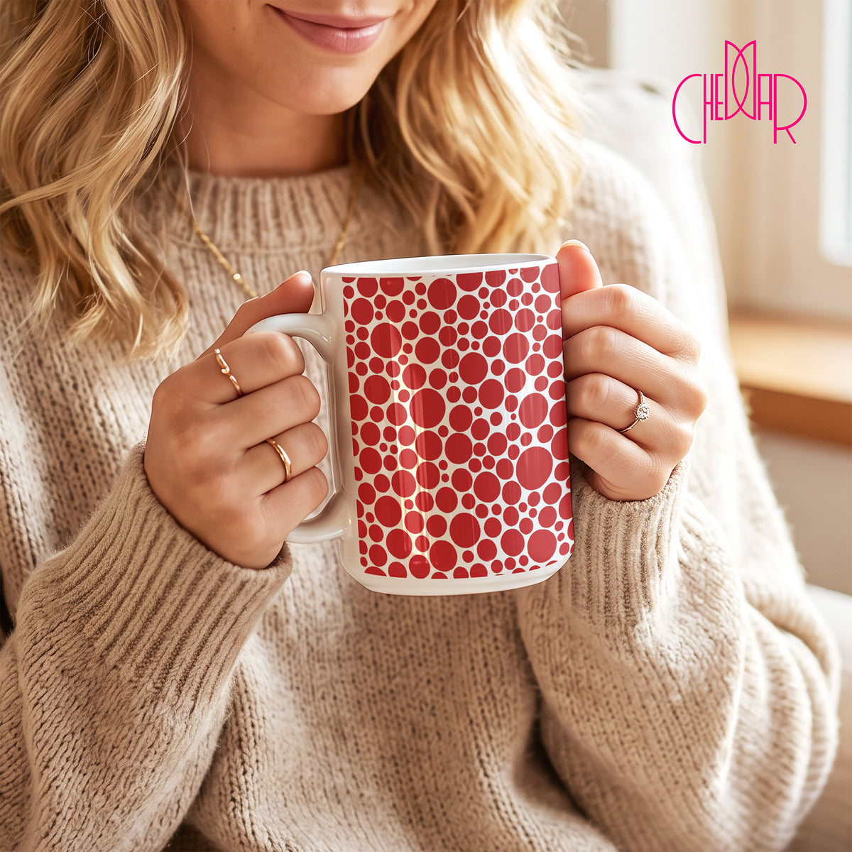 Yayoi Kusama Red Polka Dots - Ceramic Art Mug | CheddarArt
