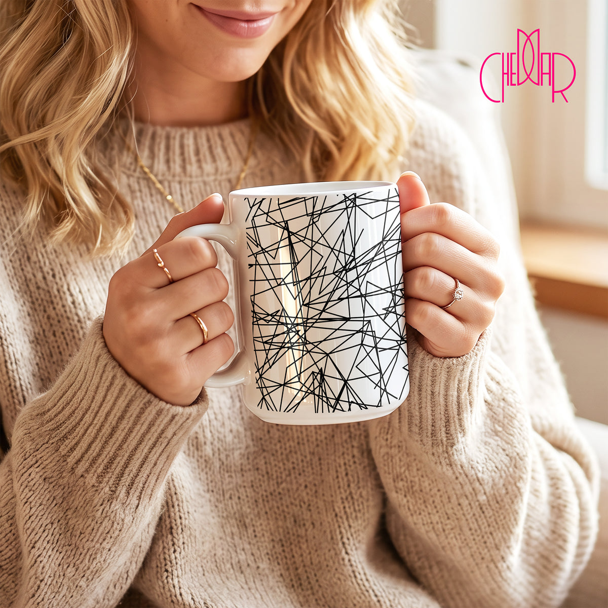 Yayoi Kusama Tokyo 1998 Line Art - Ceramic Mug | CheddarArt