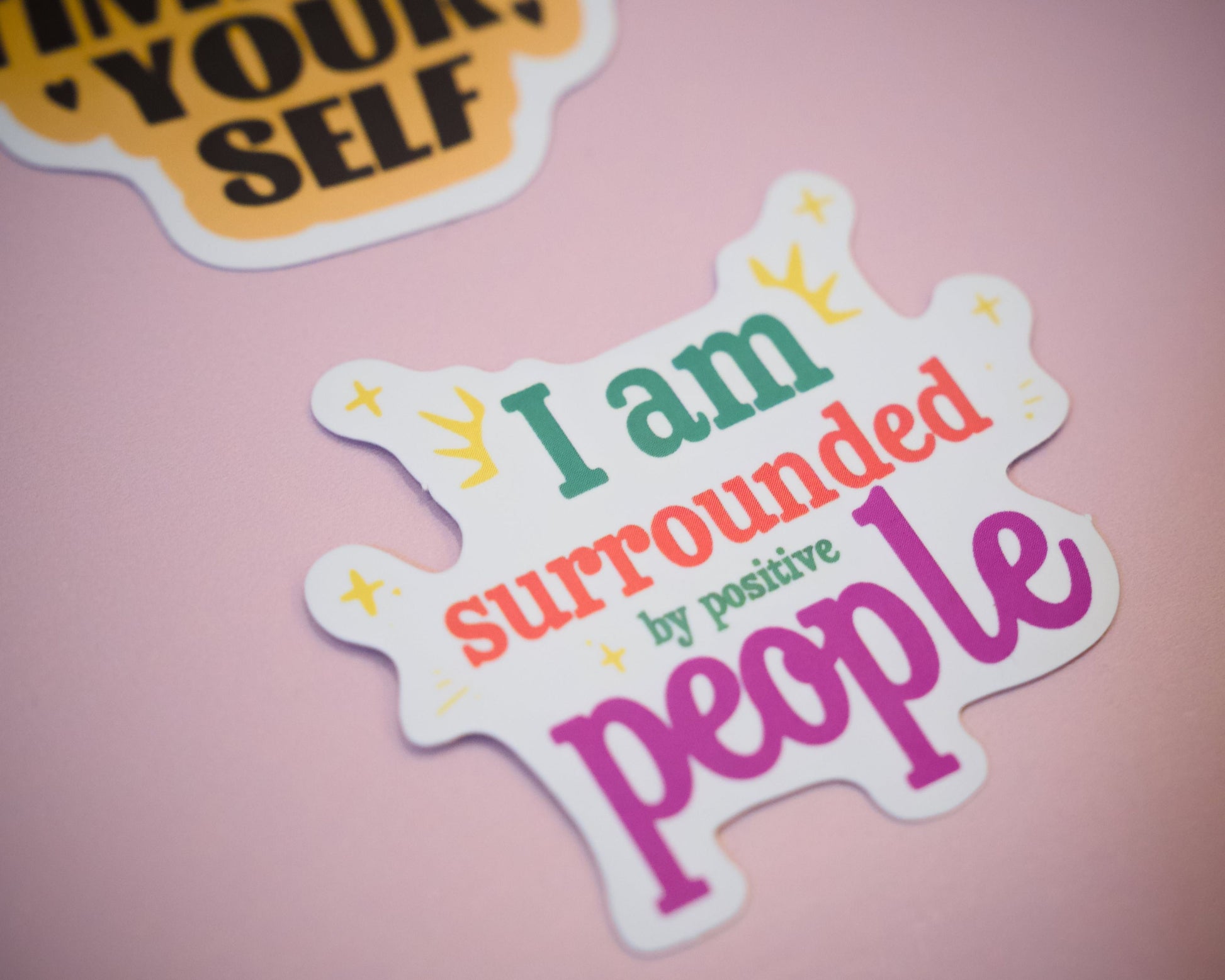 Positive, motivational stickers, set.