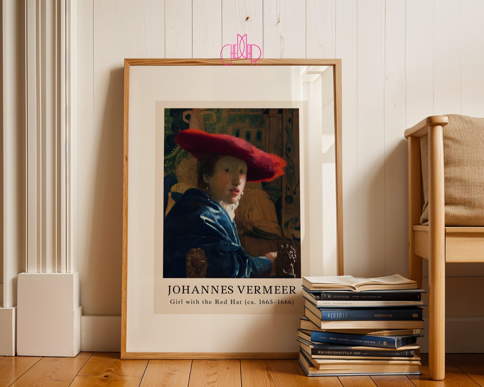 Johannes Vermeer Girl with a Red Hat Poster, Vintage