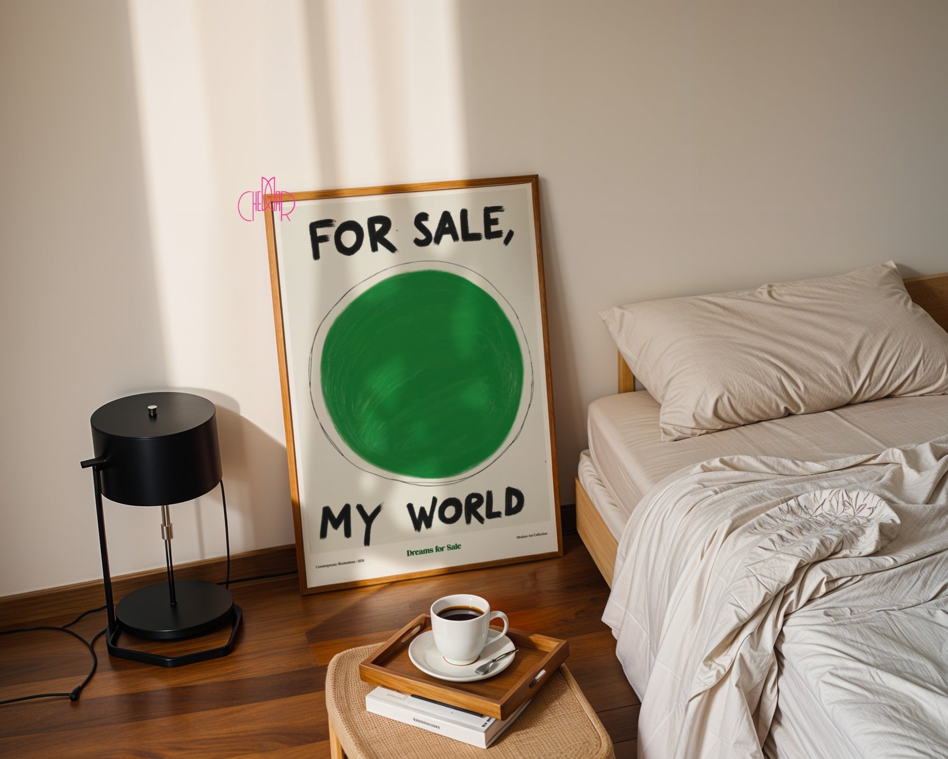 Humorous poster "My World for Sale" - contemporary, modernism