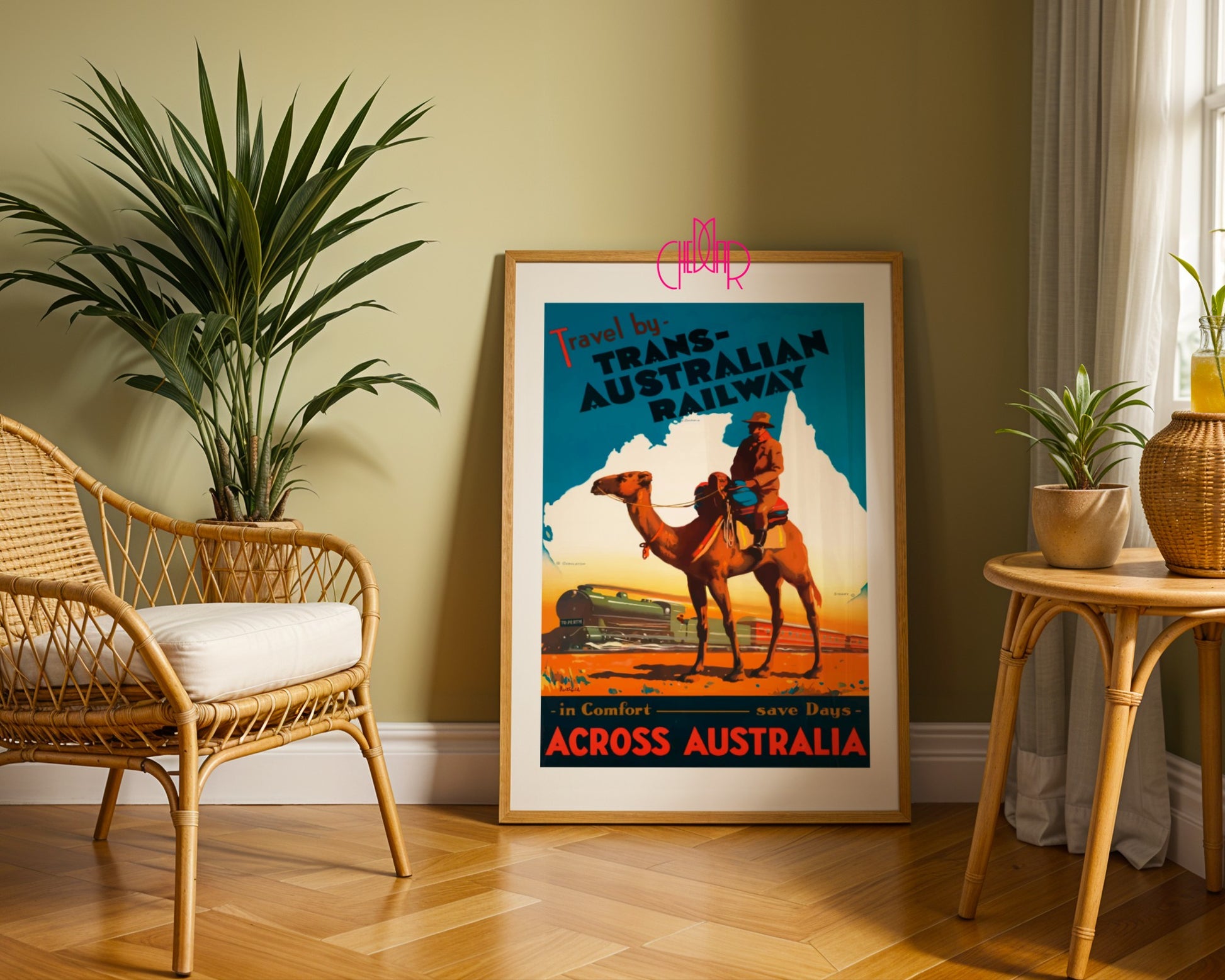 Trans Australian Railway Poster - A Journey Through Australia, Vintage/Retro