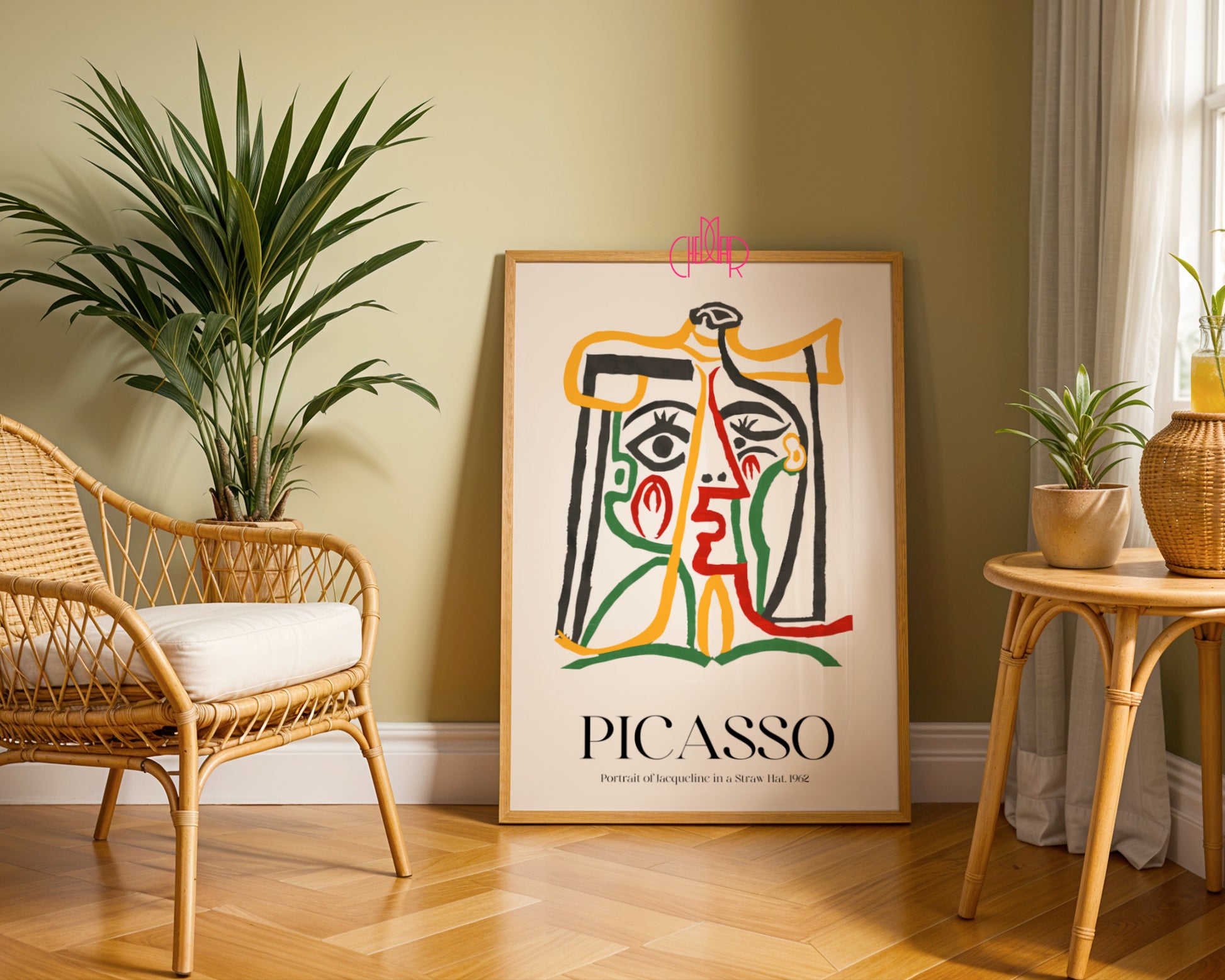 Picasso – Portrait of Jacqueline in a Straw Hat (1962) | Fauve Gallery Poster