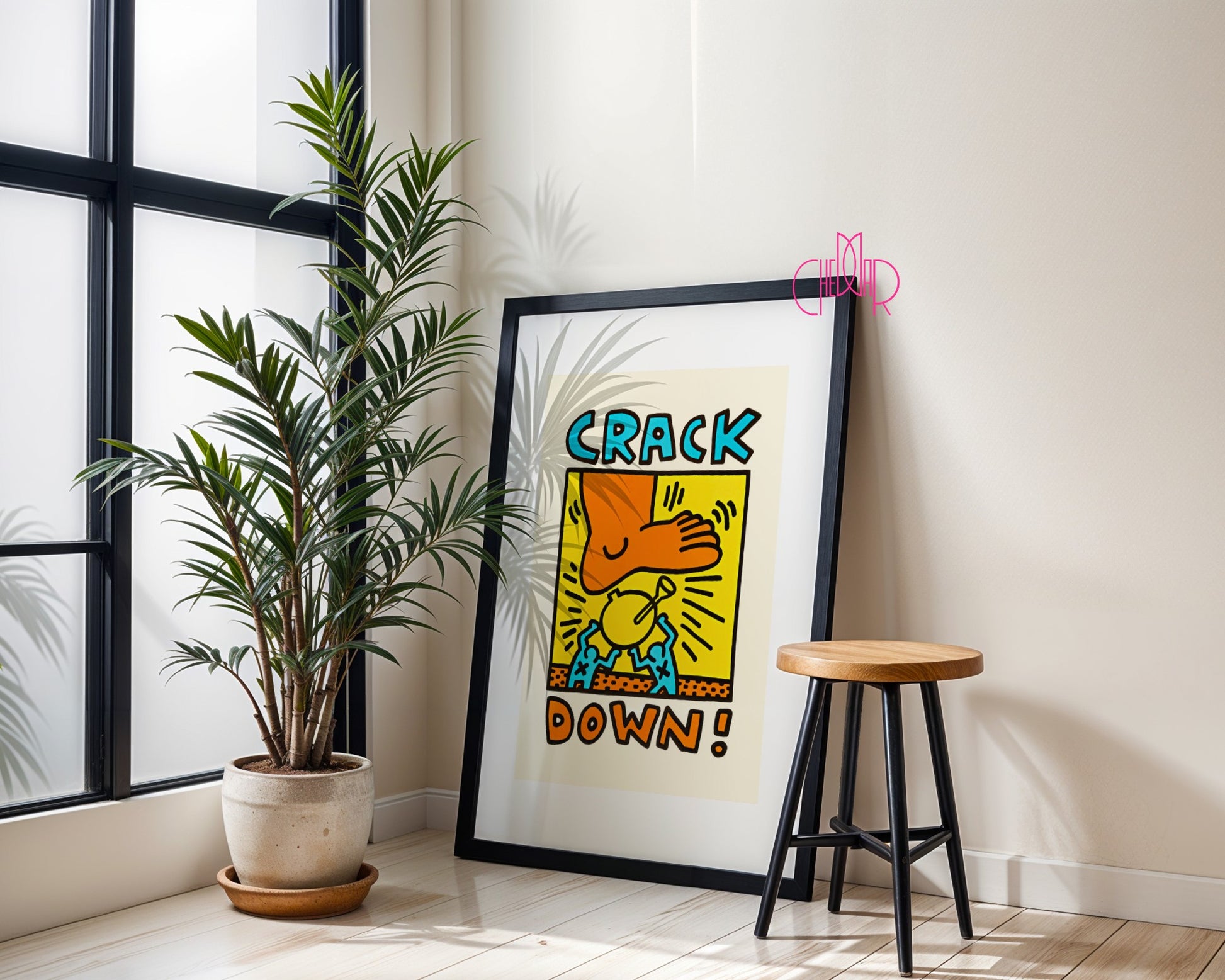 Keith Haring Crack Down 1986 poster, street art, pop art