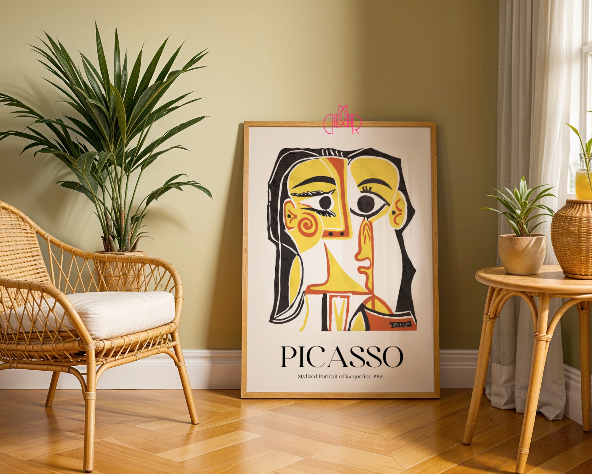 Picasso – Stylized Portrait of Jacqueline 1962 | Cubist Gallery Poster