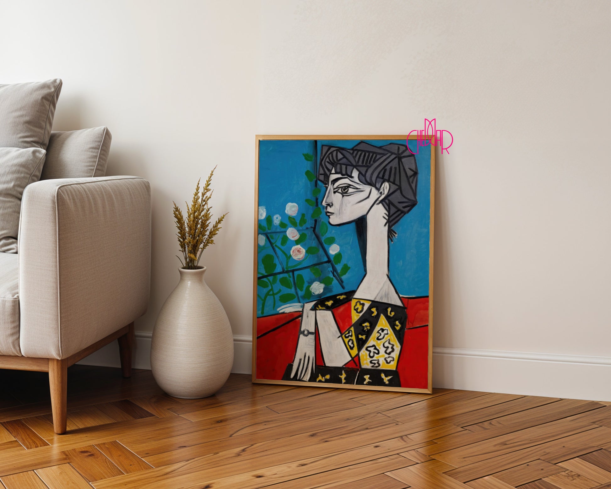 Pablo Picasso – Jacqueline with Flowers Abstract Portrait