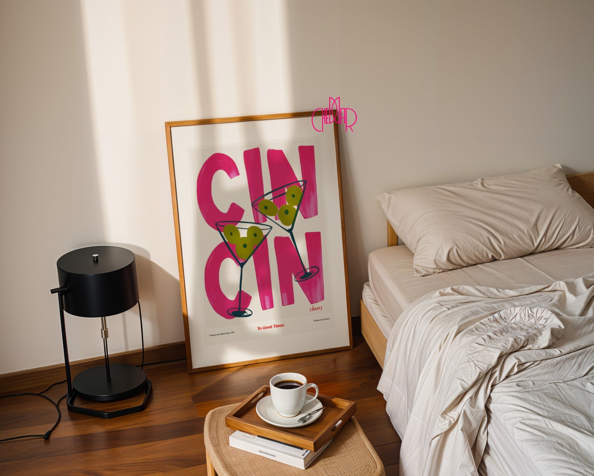 Modernist poster Cin Cin- To Good Times, Cheers