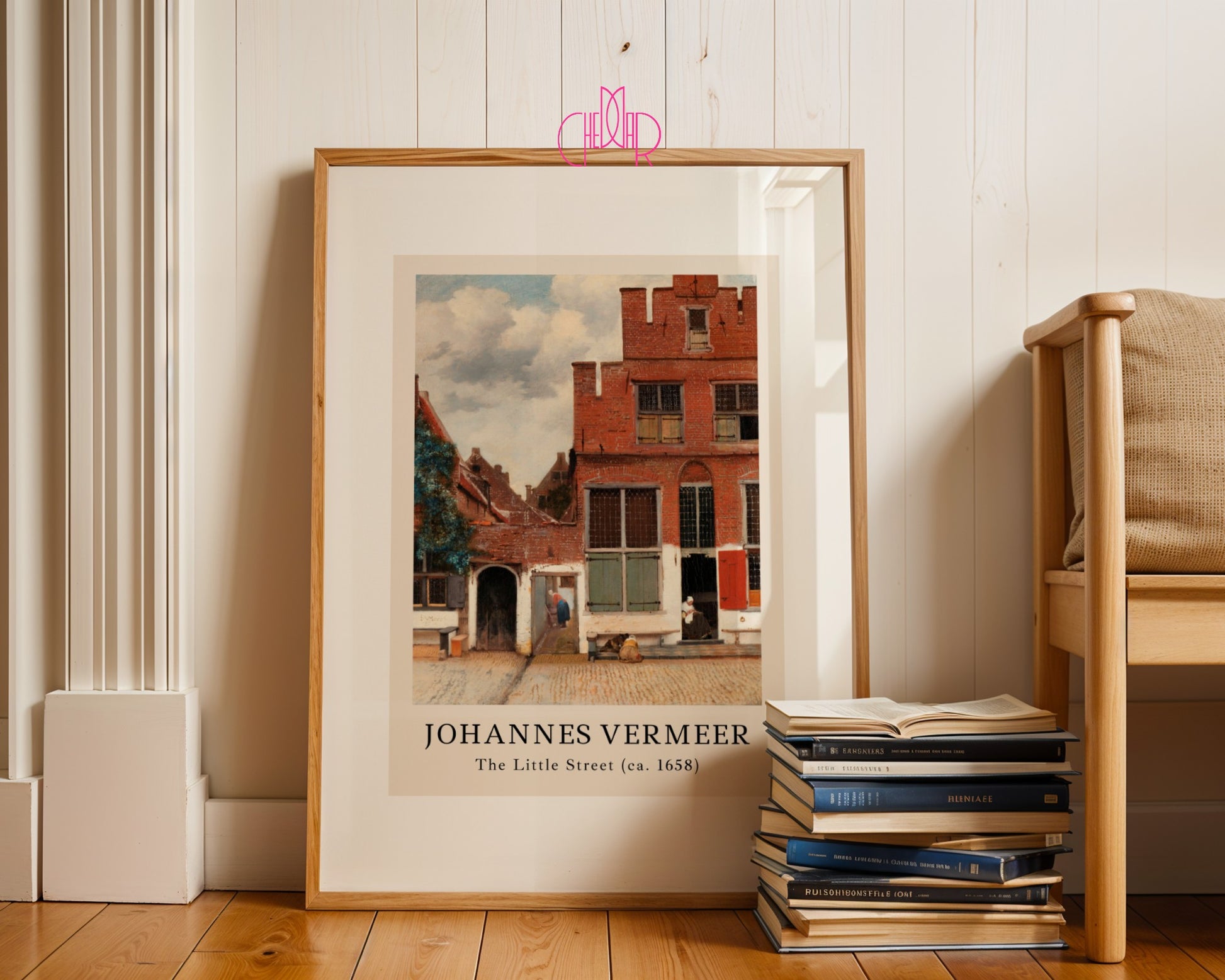 Poster Johannes Vermeer Small Street, Historic Buildings, Vintage
