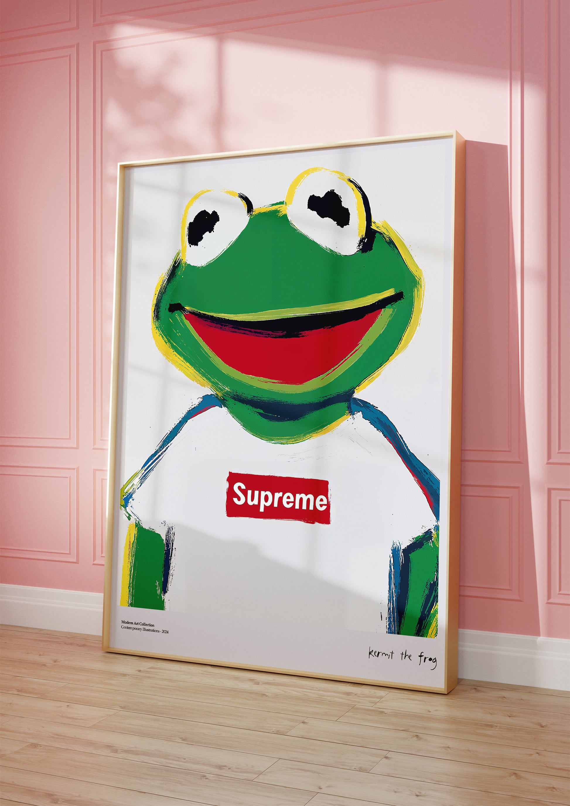 Kermit the Frog poster, Supreme Streetwear, modernism, contemporary art