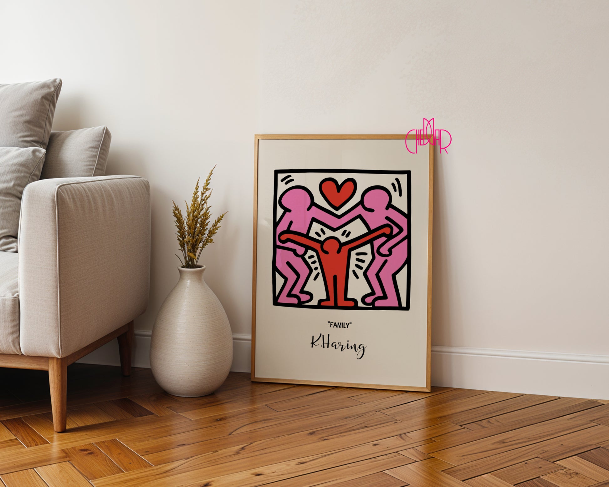 Keith Haring Family poster, family, street art, pop art