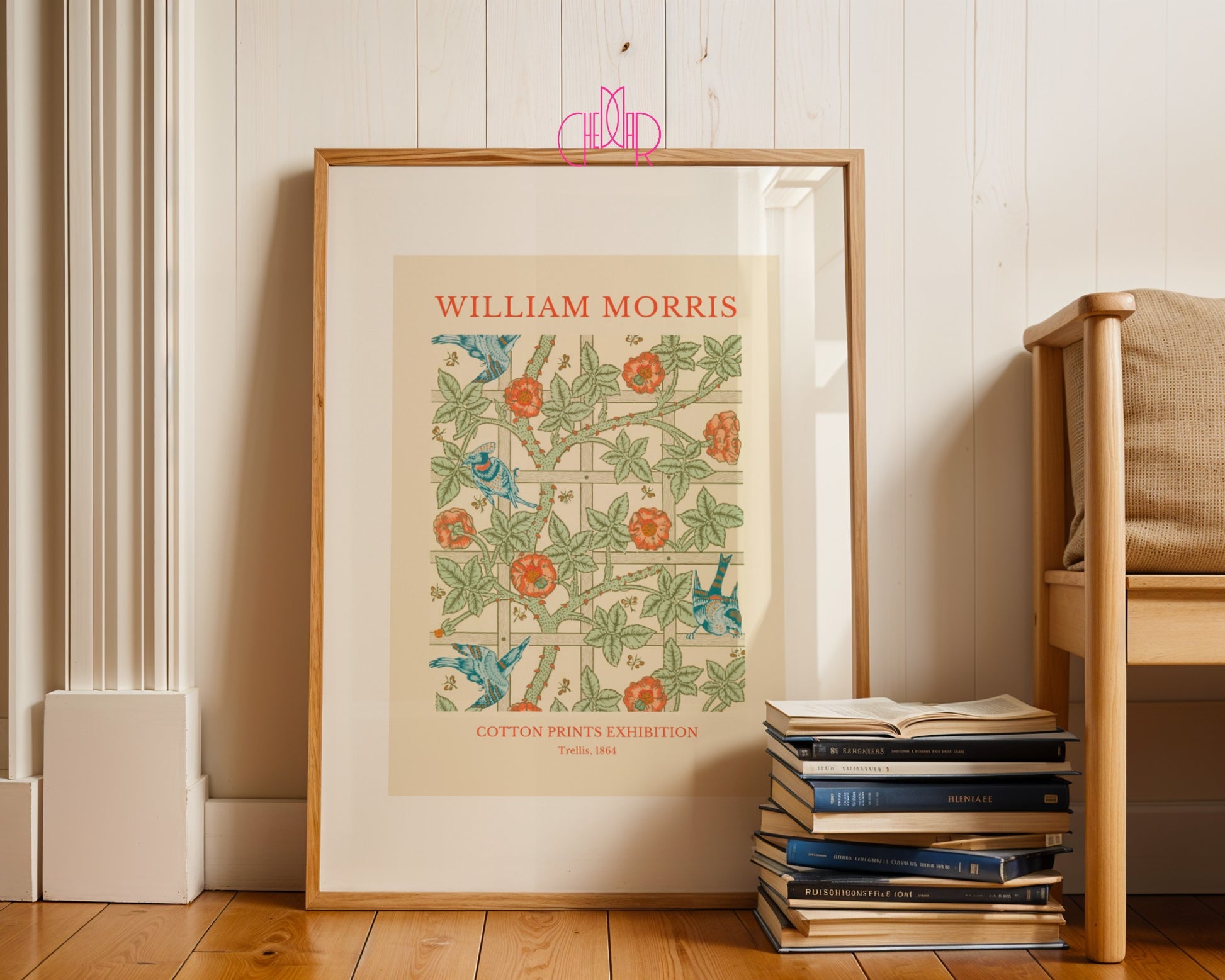 Poster William Morris – Cotton Prints Exhibition, Trellis, 1864