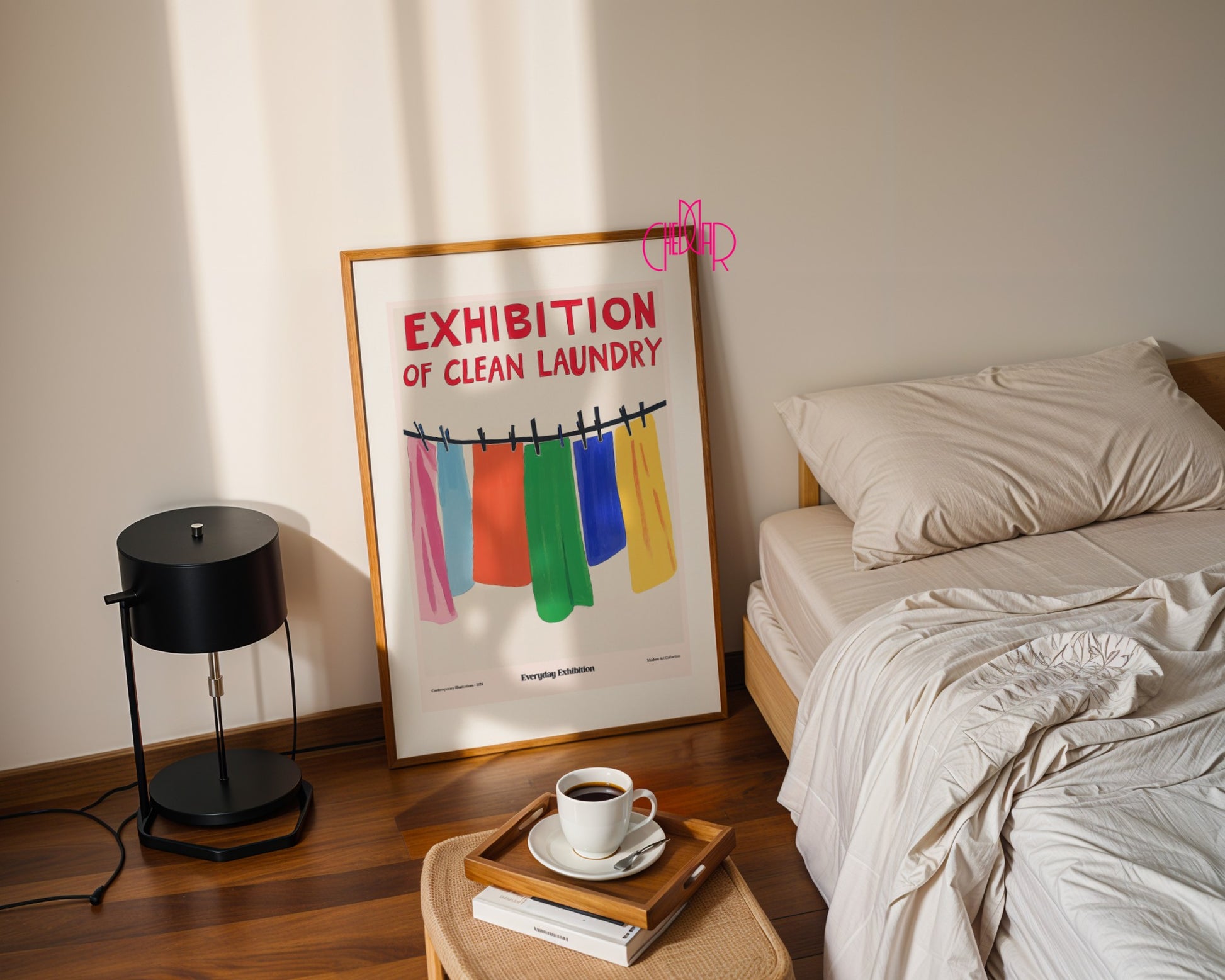 Poster Clean Laundry Exhibition, contemporary art, modernism