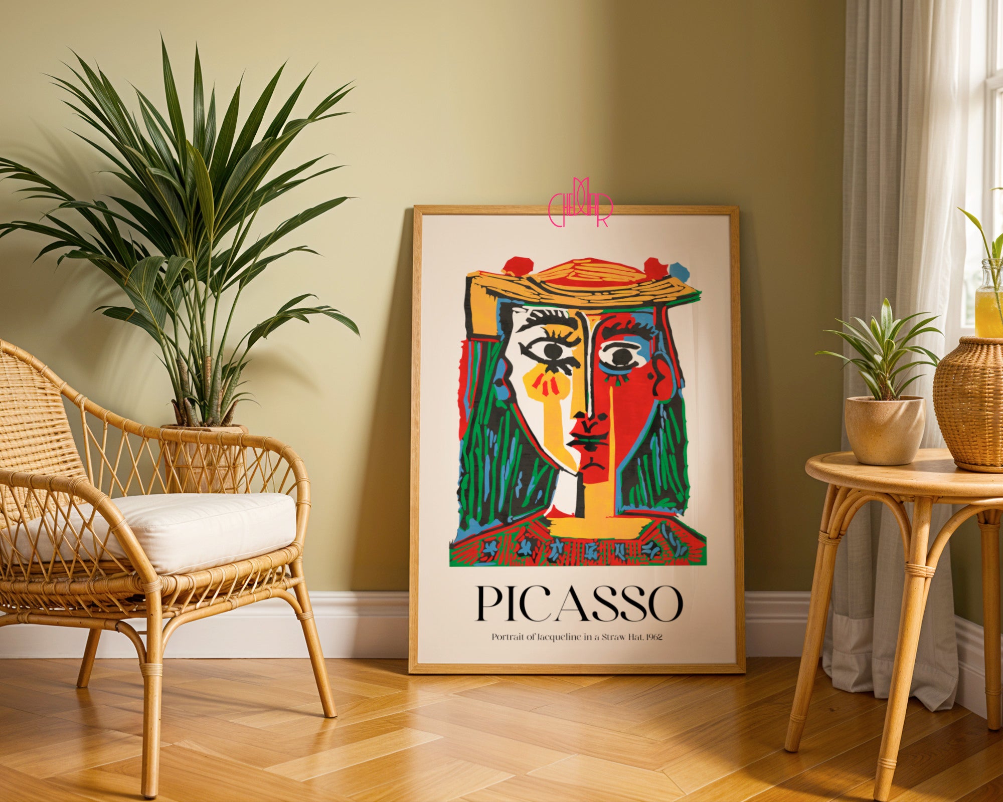 Picasso – Portrait of Jacqueline in a Straw Hat (1962) | Fauve Gallery Poster