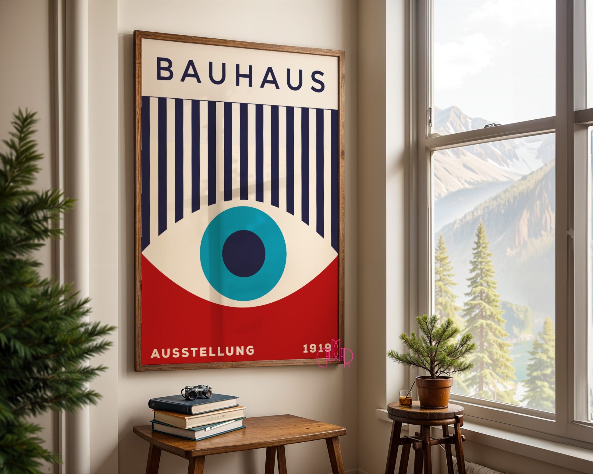 Bauhaus poster "Eye of the Prophet", retro, vintage