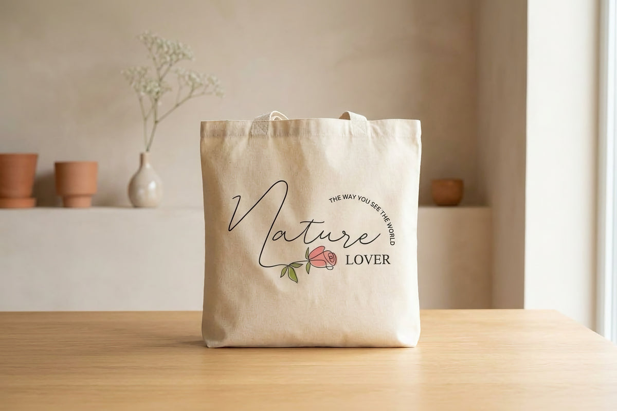 Cotton Shopper Tote Bag – Nature Lover, Spacious & Comfortable