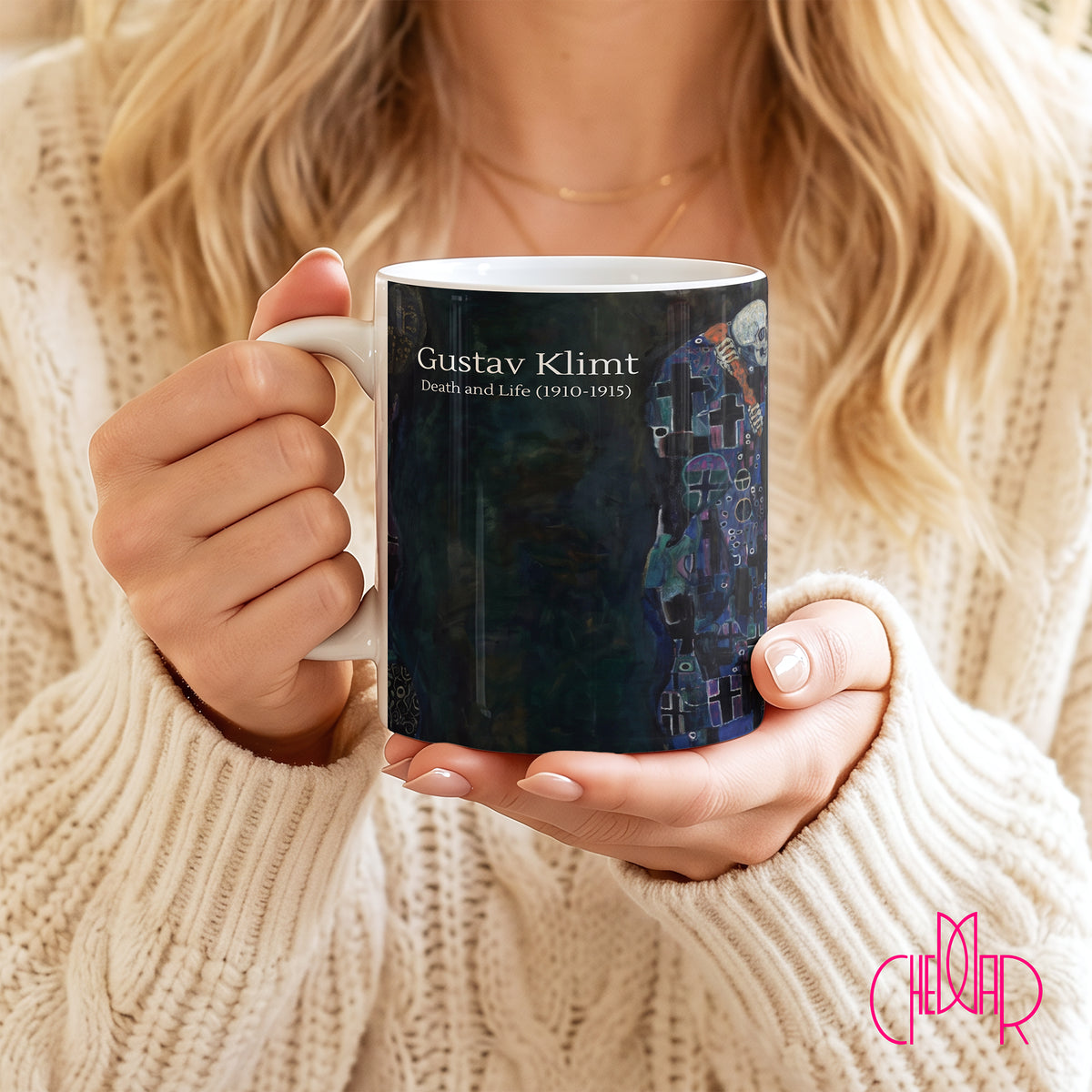 Gustav Klimt Death and Life - Ceramic Art Coffee Mug | CheddarArt