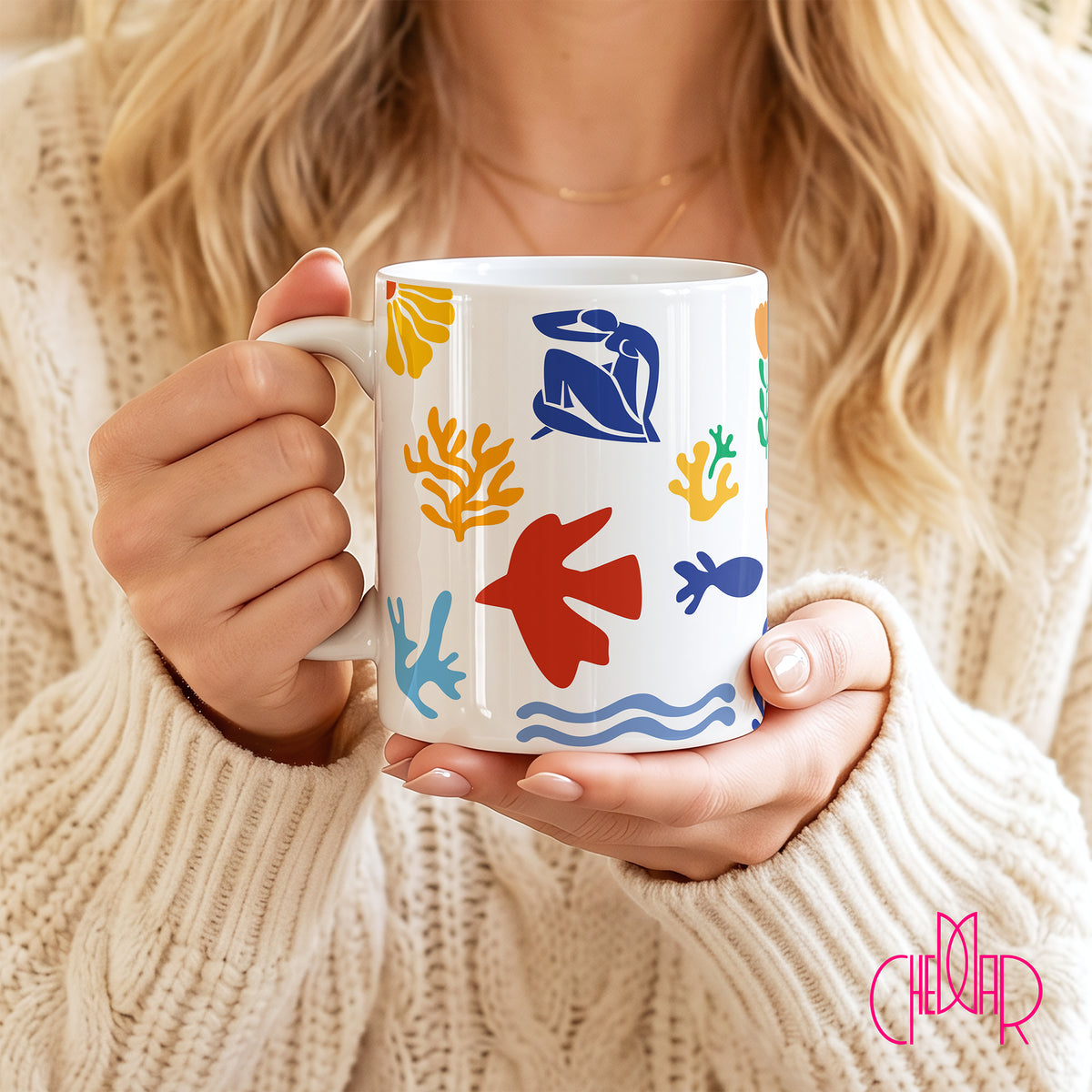 Henri Matisse Organic Cut-Outs Pattern - Ceramic Art Mug | CheddarArt