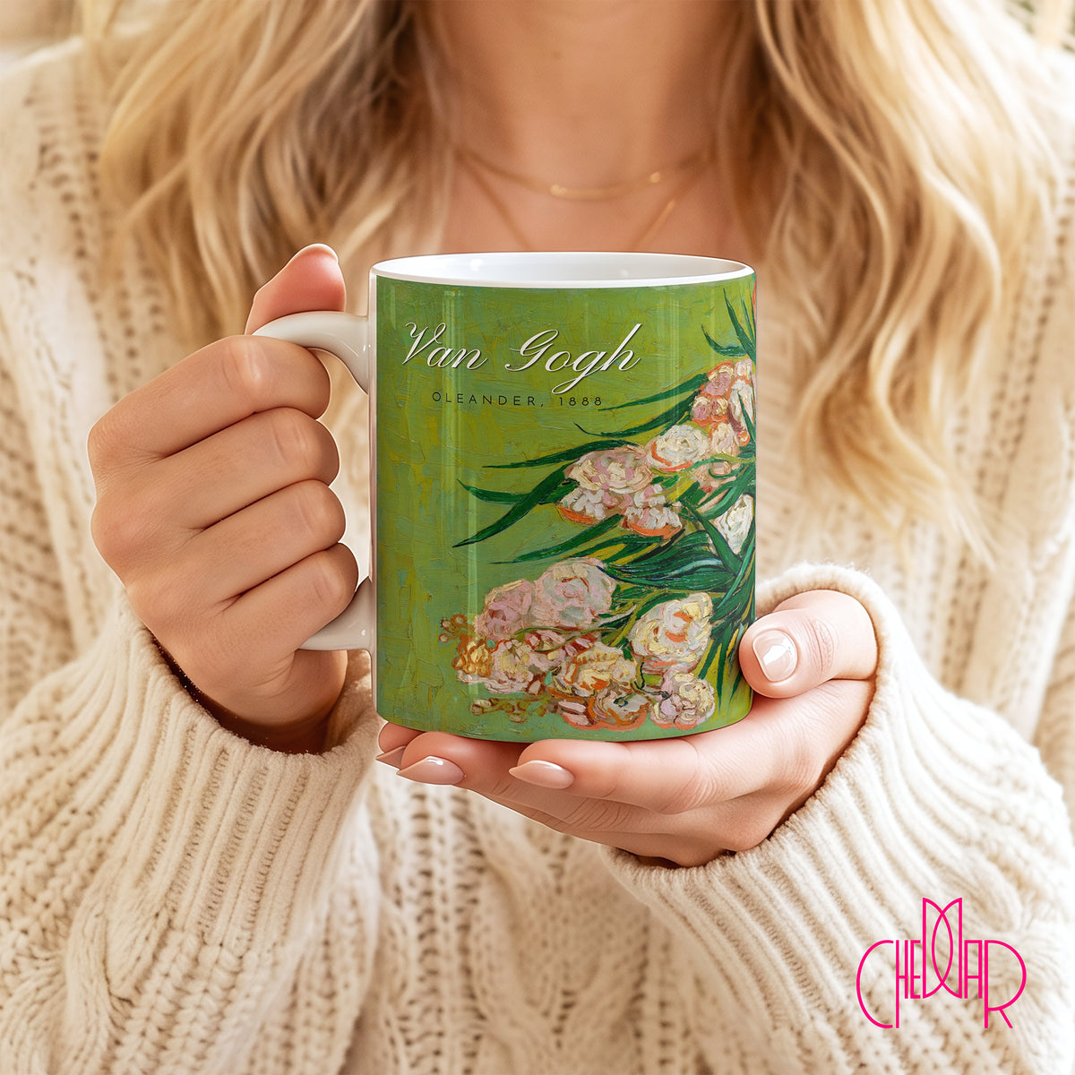 Van Gogh Oleanders - Ceramic Art Coffee Mug | CheddarArt