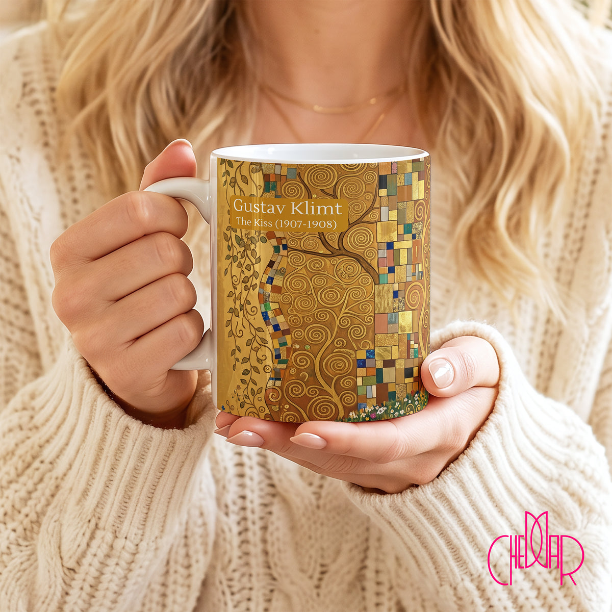 Gustav Klimt The Kiss (1907-1908) - Ceramic Art Coffee Mug | CheddarArt