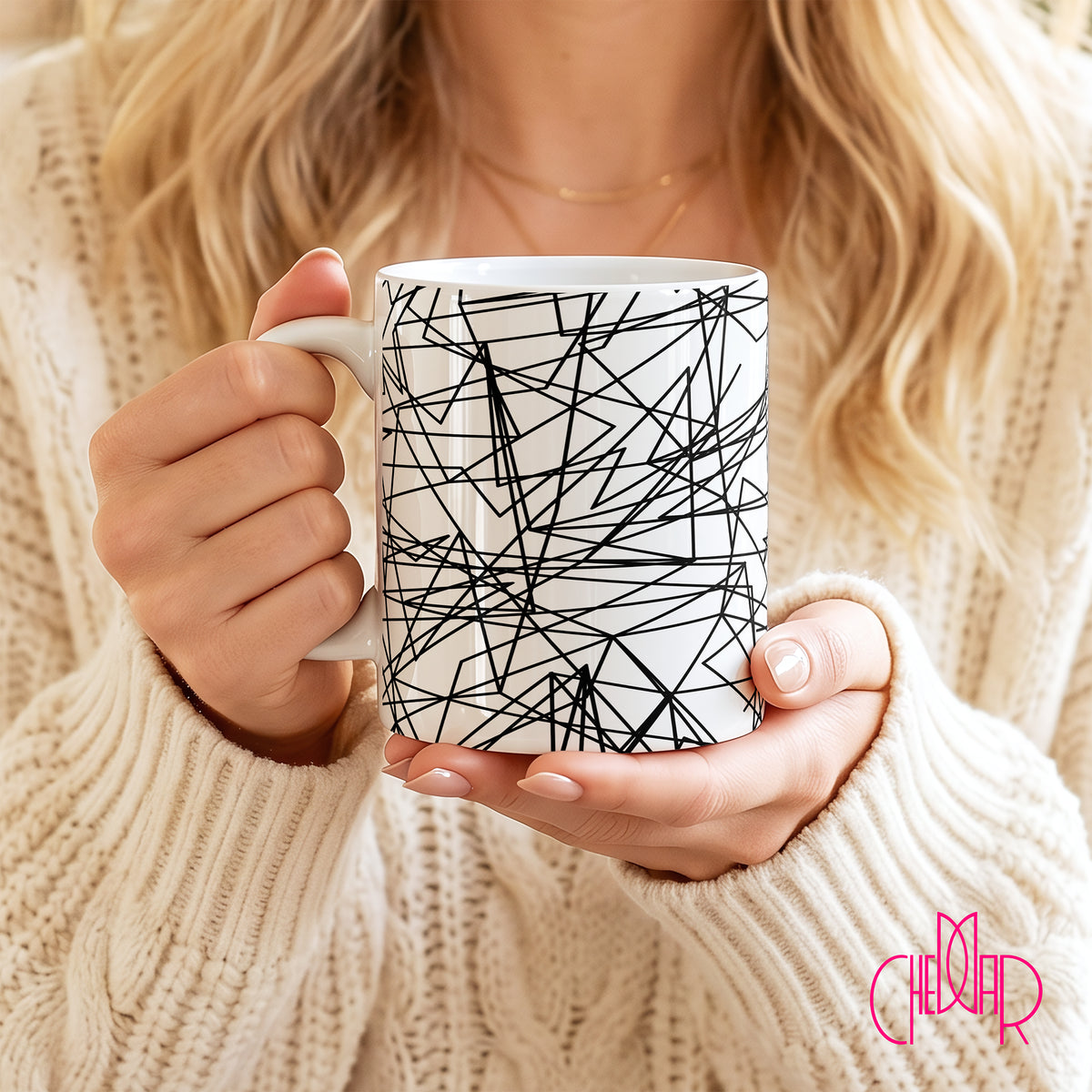 Yayoi Kusama Tokyo 1998 Line Art - Ceramic Mug | CheddarArt