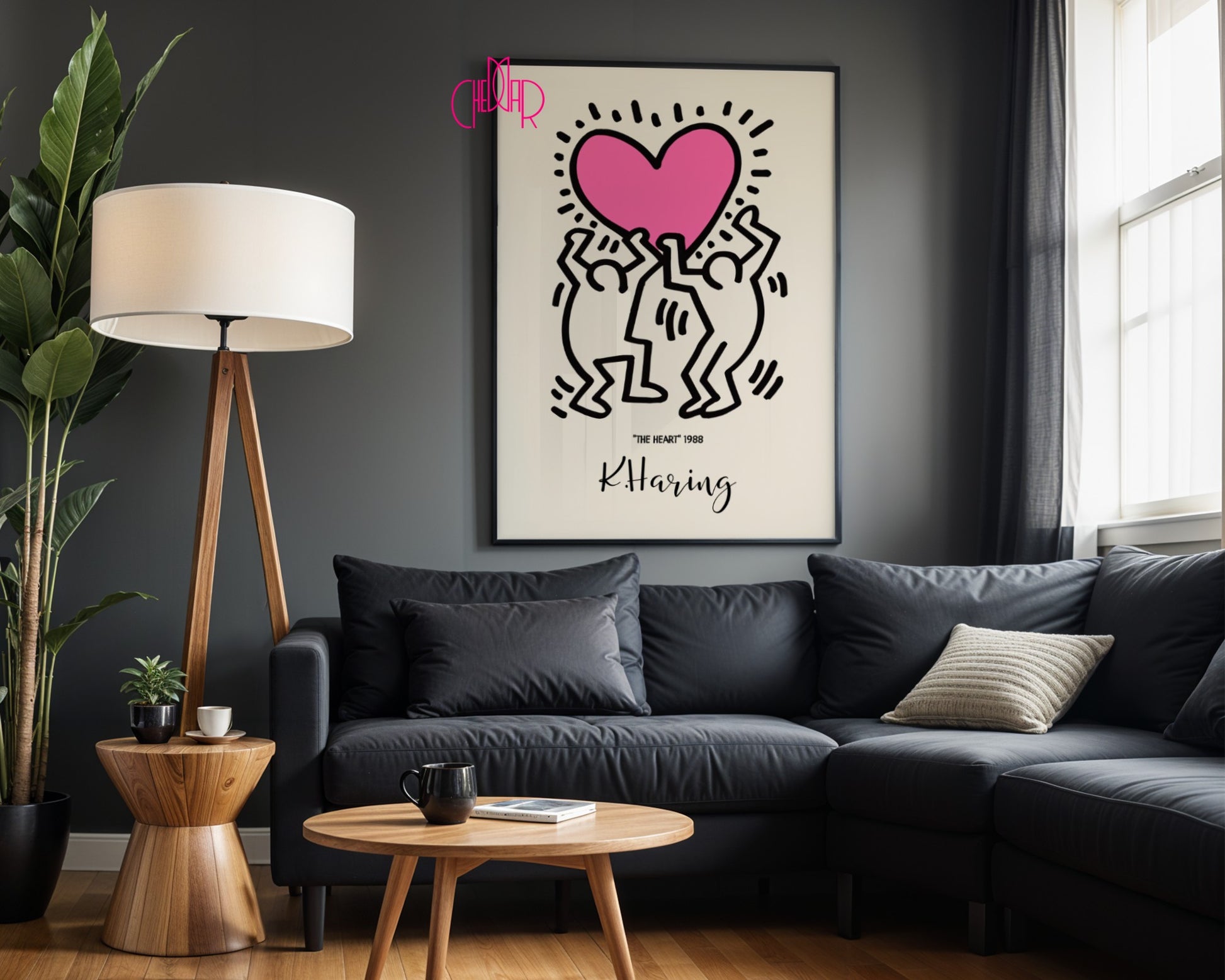 Keith Haring The Heart poster, heart 1988, street art, pop art 