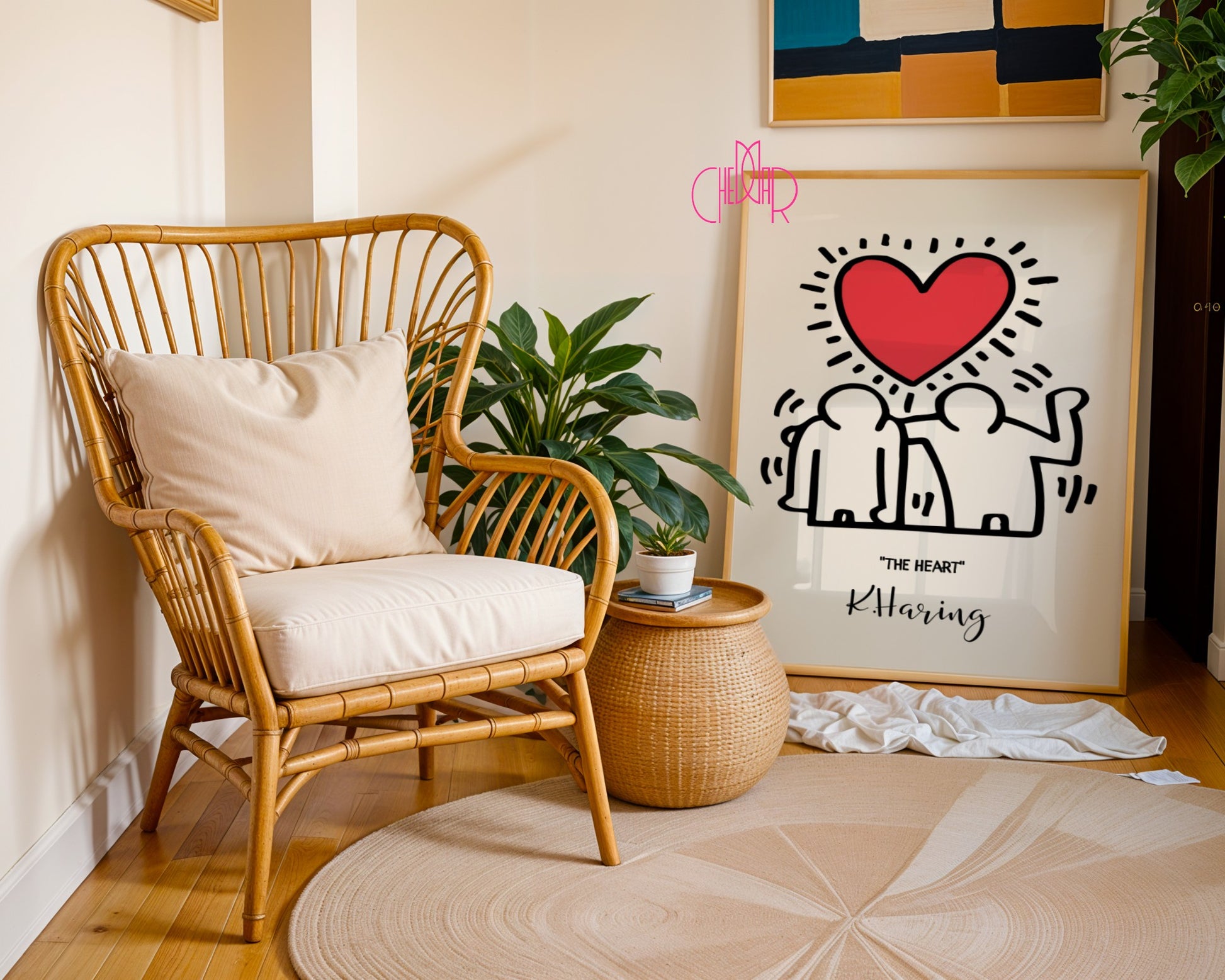 Keith Haring The Heart poster, heart, street art, pop art, modernism