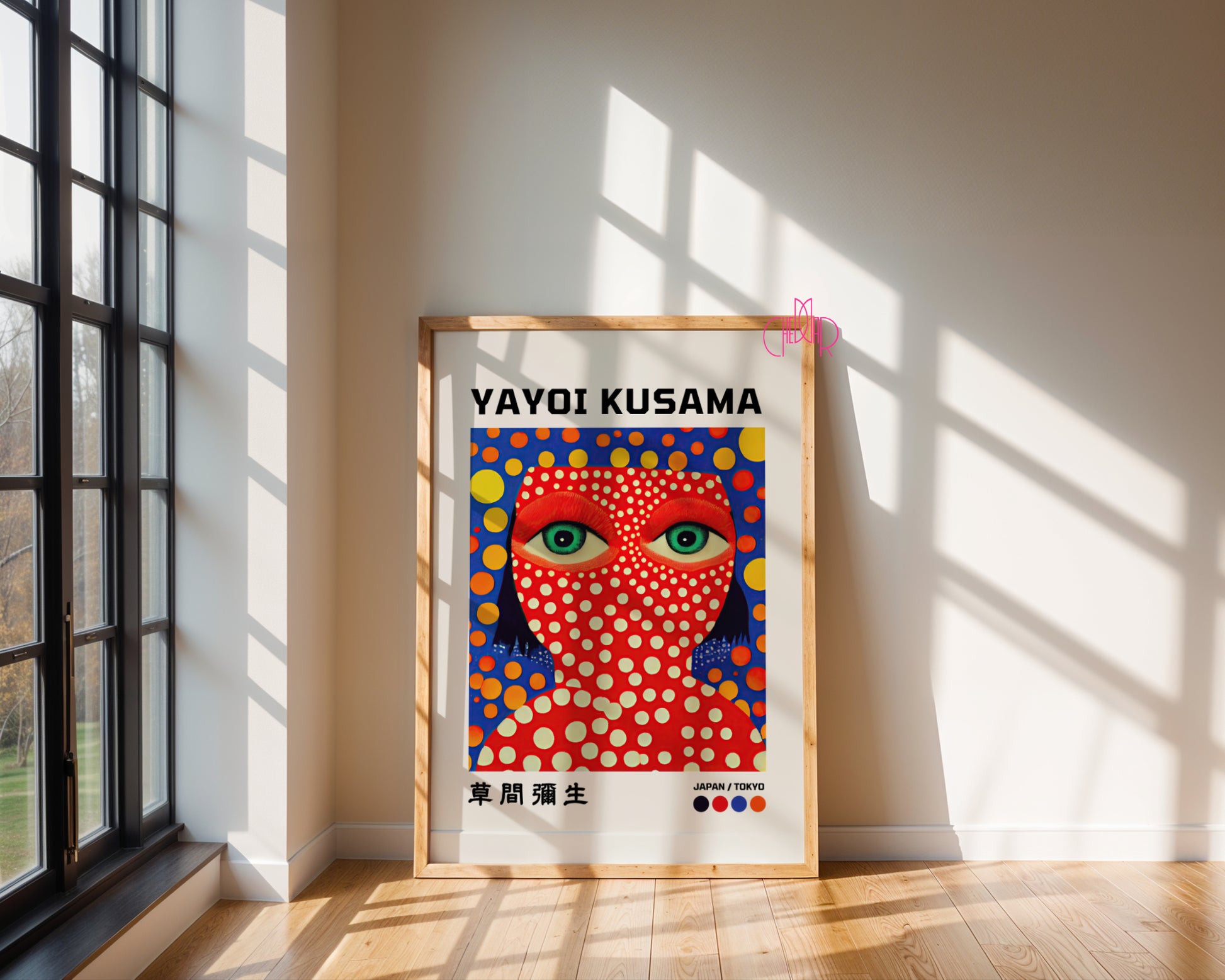 Yayoi Kusama's Faces on a Green Background poster, Japan, Tokyo, 1993