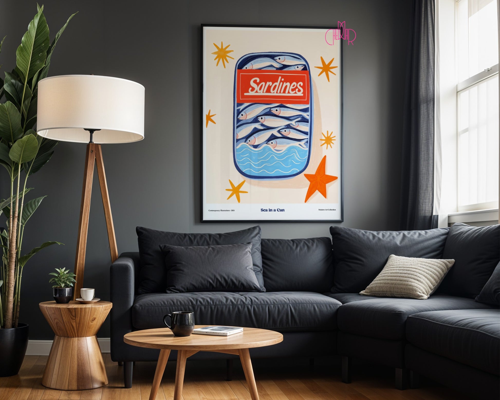 Sardines - the sea in a can poster, modernism, contemporary art