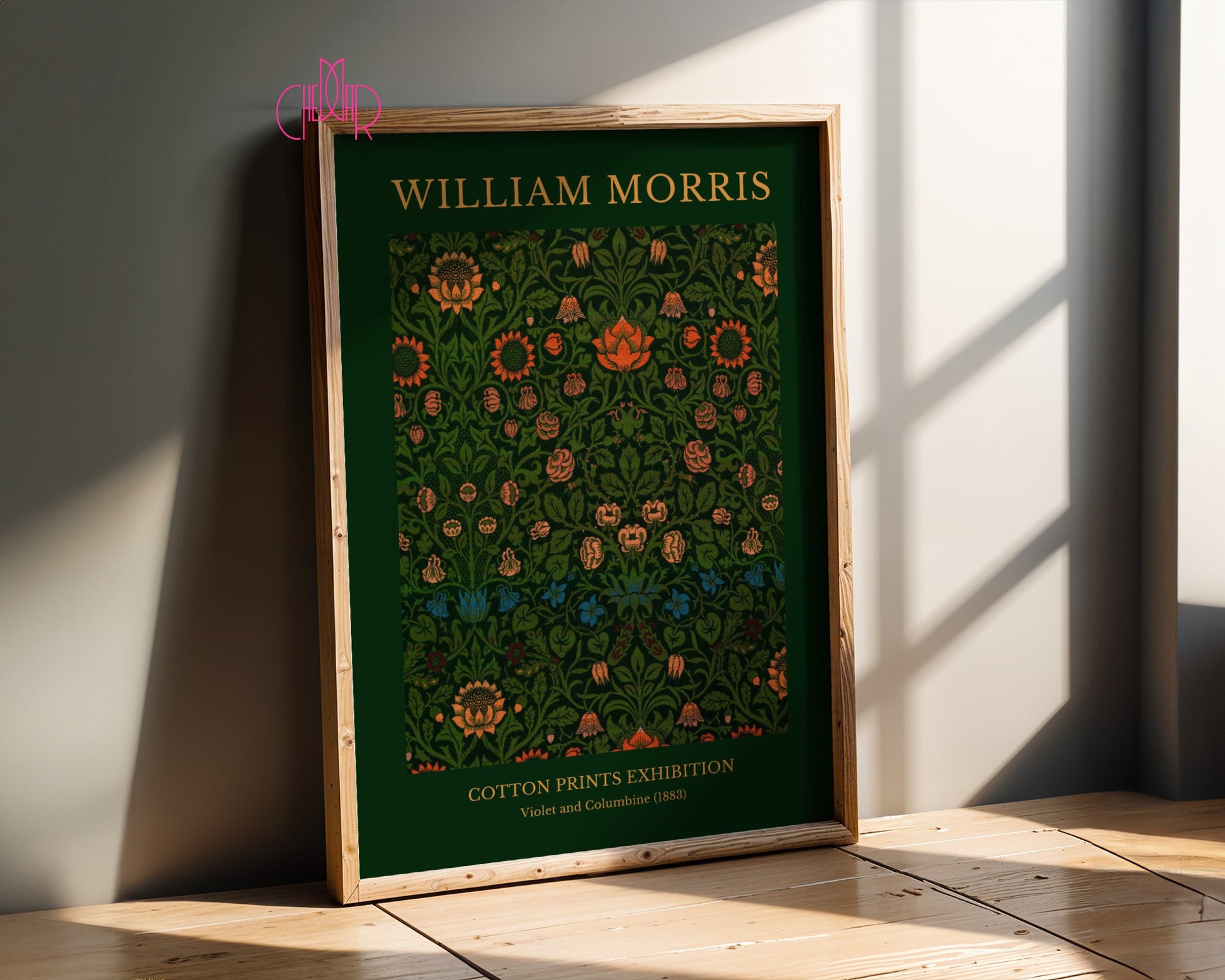 William Morris – Cotton Prints Exhibition, Violet and Columbine 1883 poster